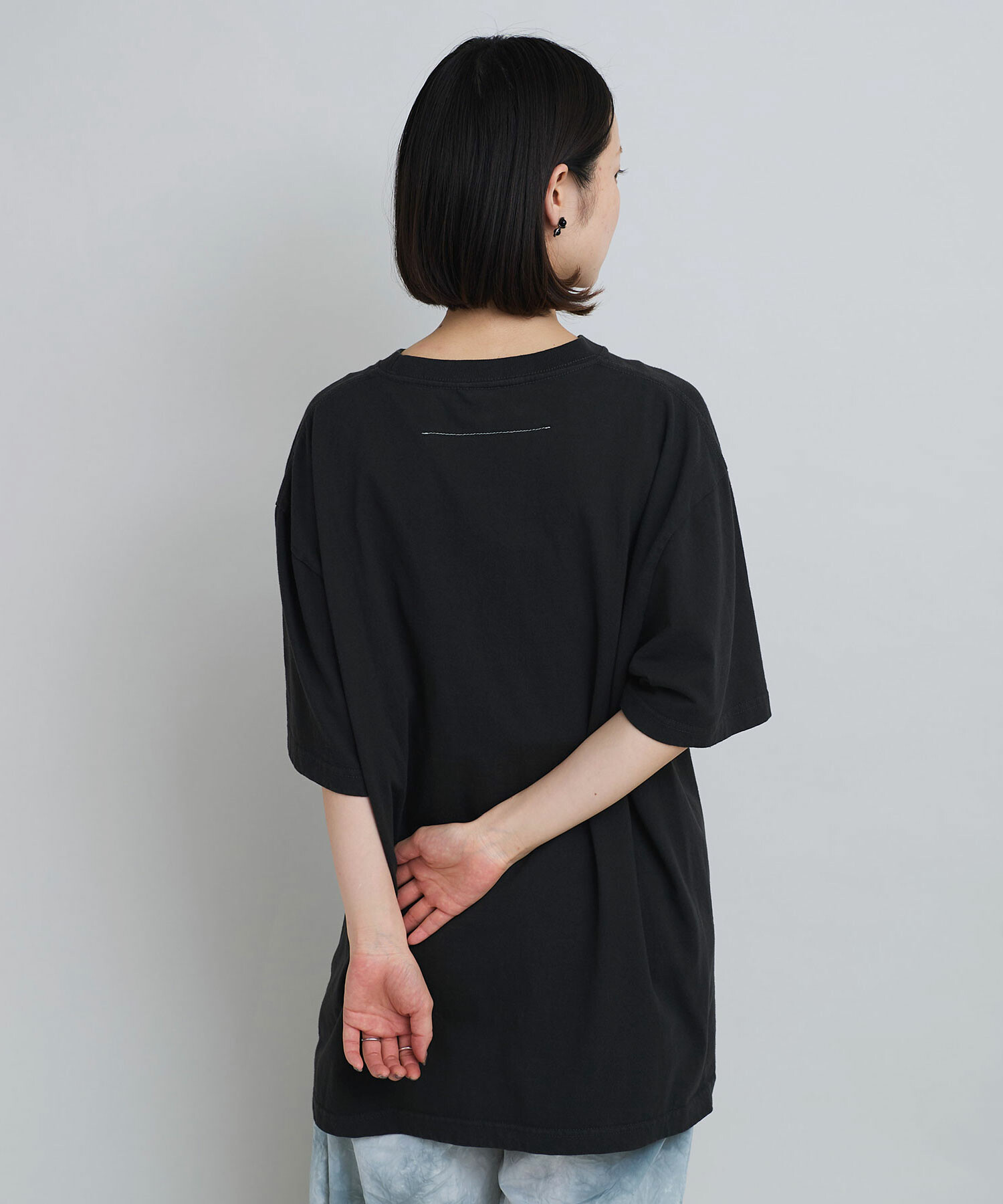 AMBIDEX Store 〇製品染めロゴプリント BIG Tシャツ(F クロ): iki