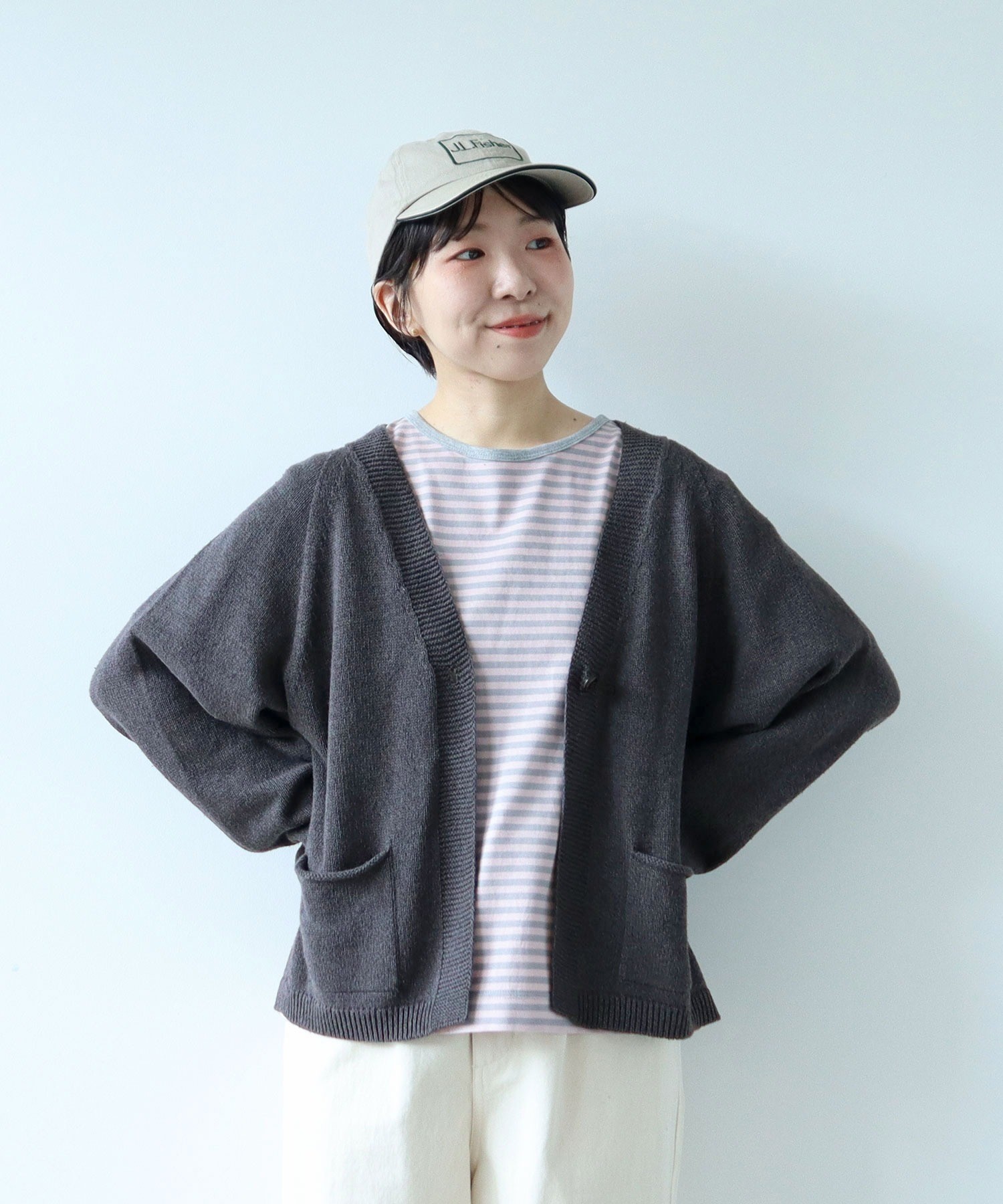 DAMA Premium ホールガーメント 海島綿Vネックカーディガン Jines カーディガン ホールガーメント Vネックジップ