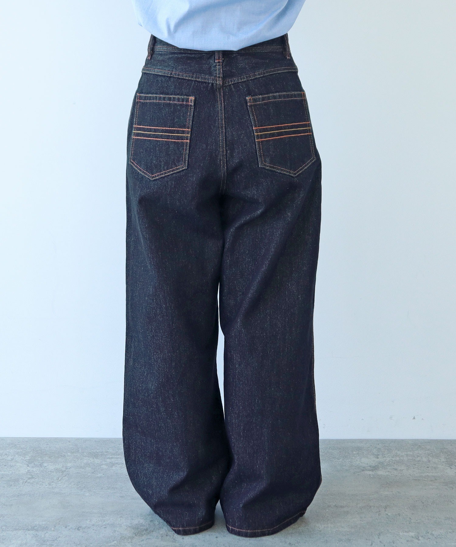 AMBIDEX Store 13OZデニム ワイドタックパンツ(M サックス): PAR ICI