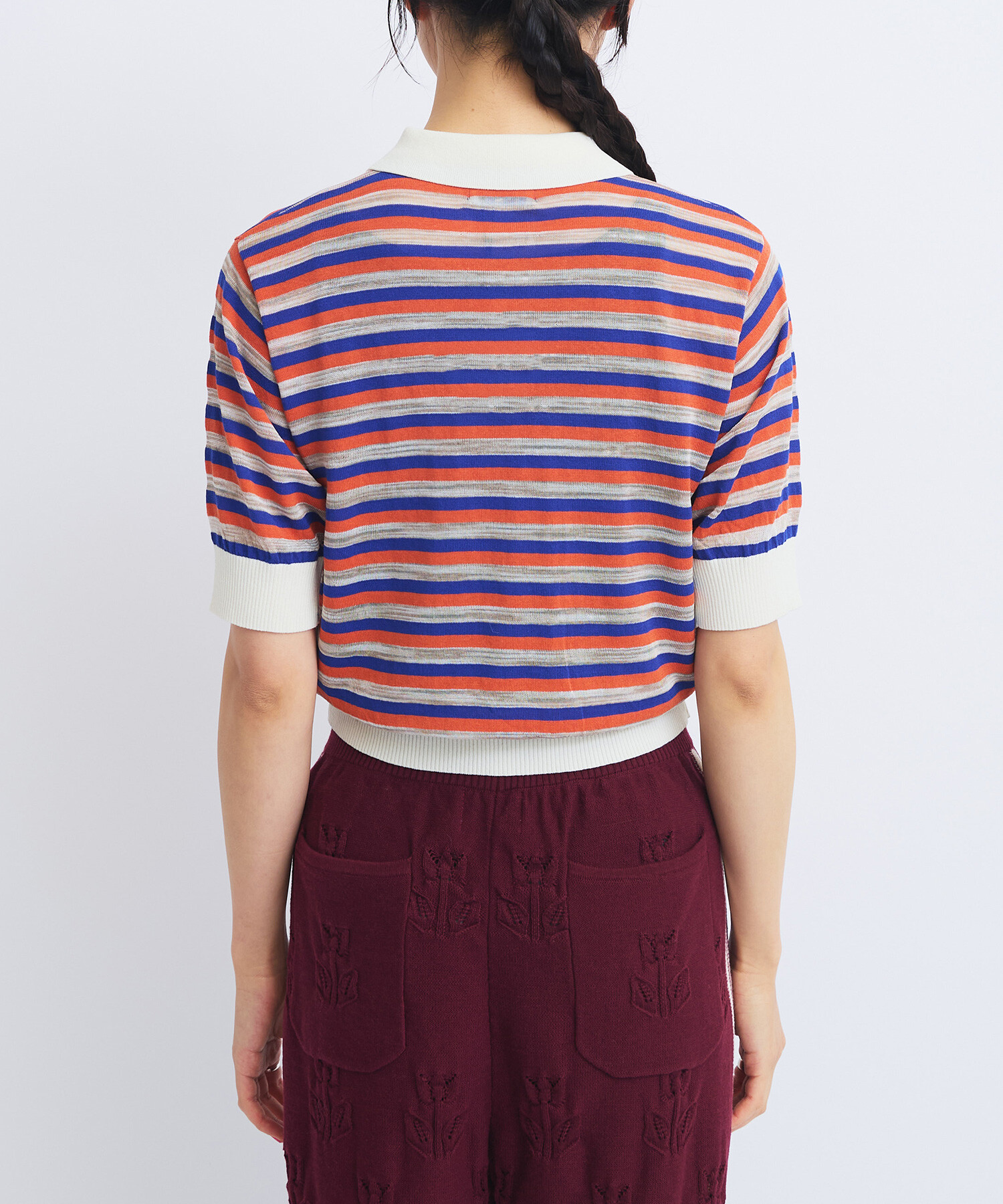 AMBIDEX Store 〇KASURI BORDER BABY ポロ(F BROWN): FLAT-cic
