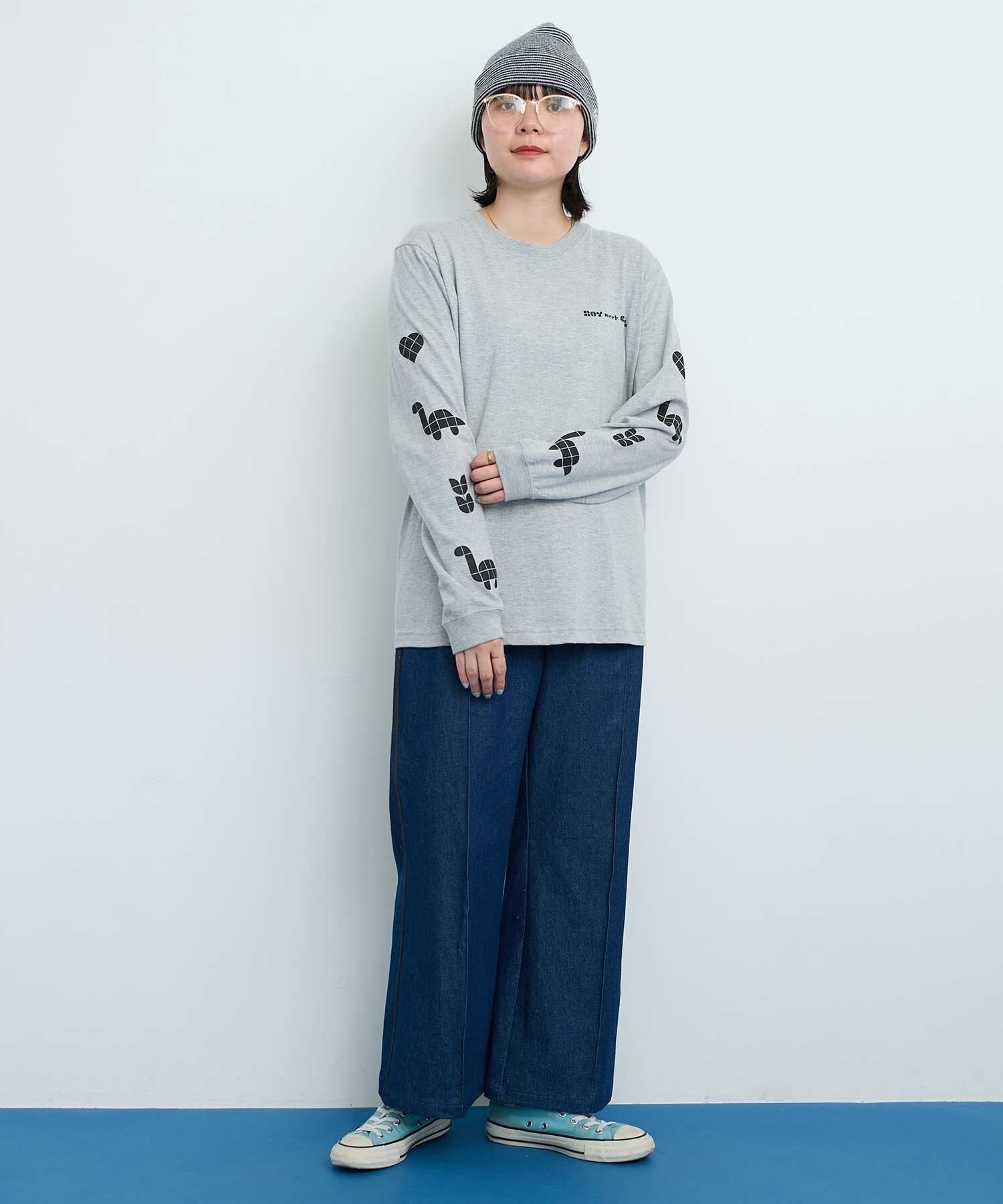 【新品未使用タグ付き】アーデム　ERDEM ロゴ入り　水色　長袖ワンピース earth_eco_loco ワンピース 長袖 レディース ワイド 麻100