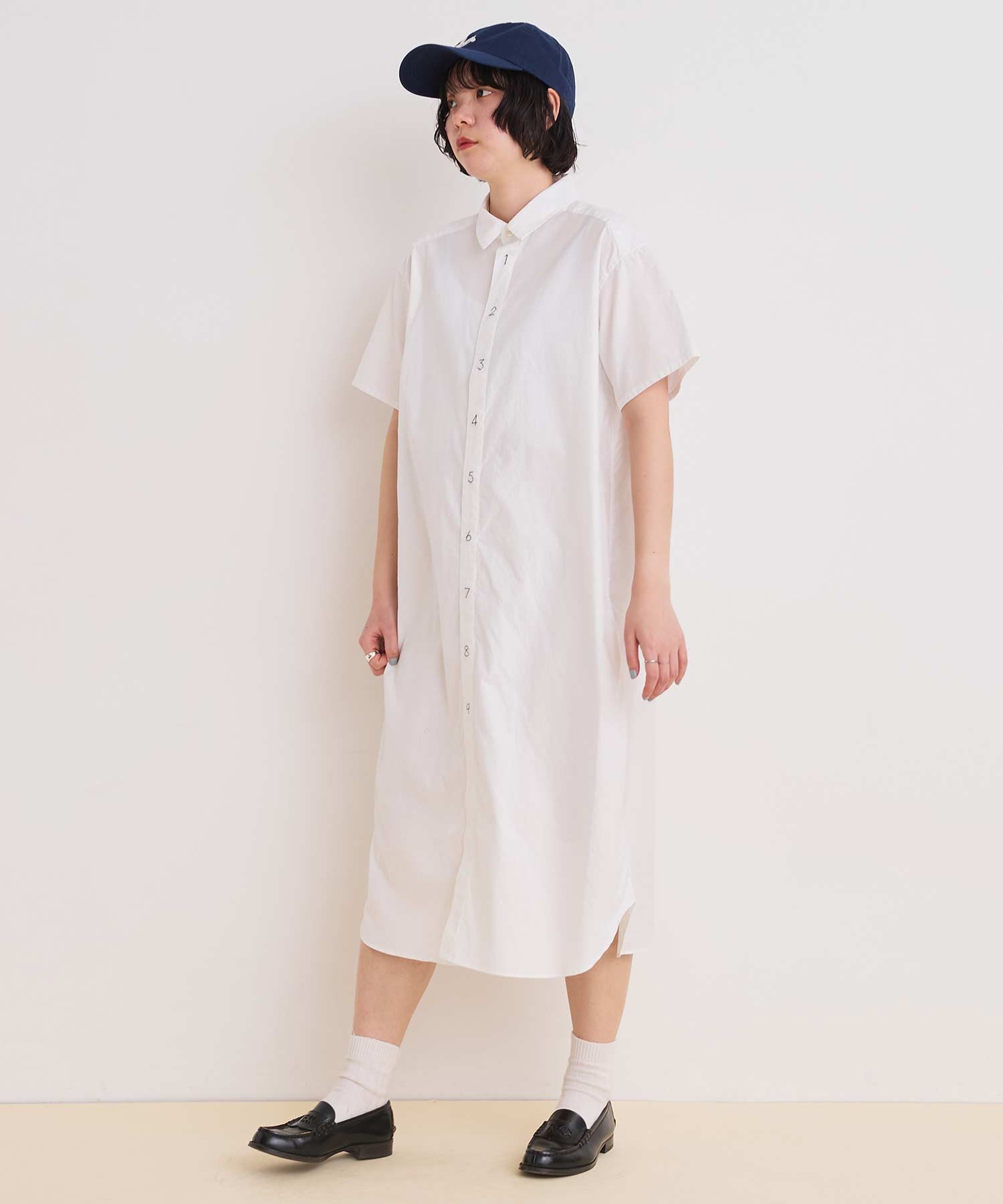チュニック シャツ 半袖 ピンクシャツワンピース - メルカリ