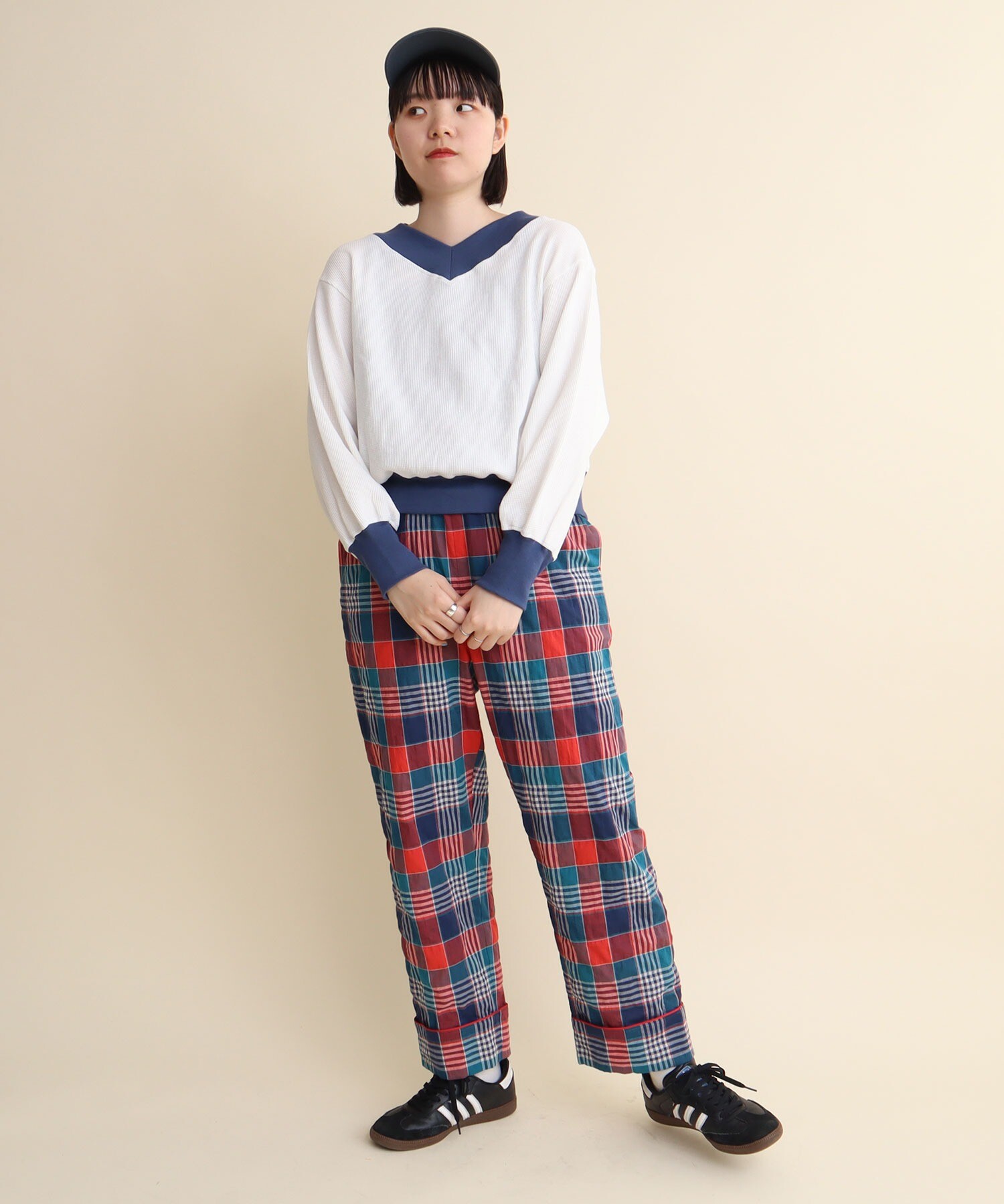 AMBIDEX Store 【予約販売】〇shirring check waist frill PANTS(F 