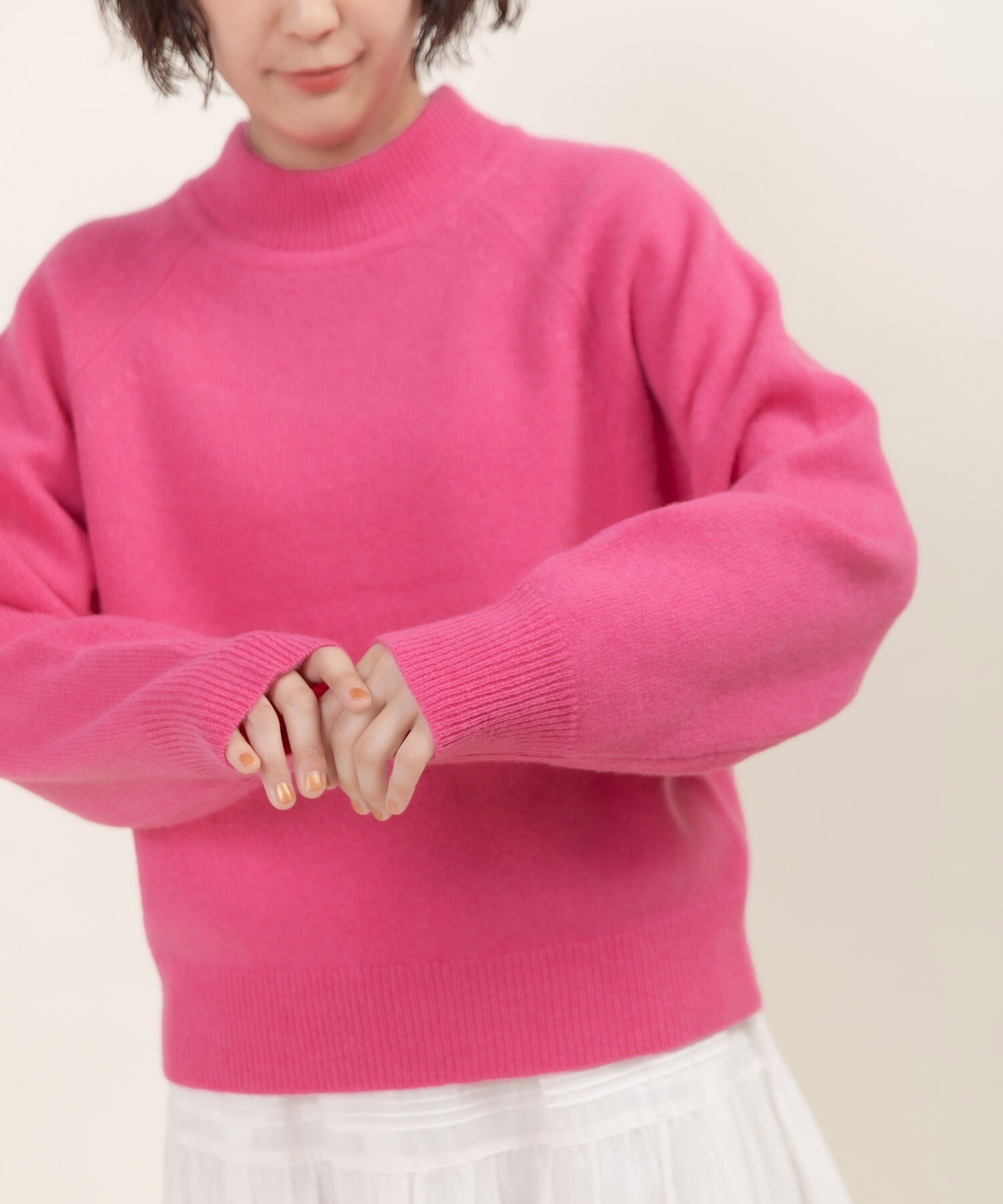 AMBIDEX Store 2/15ラムウール ハイネックプルオーバー(F アオ): CHILD