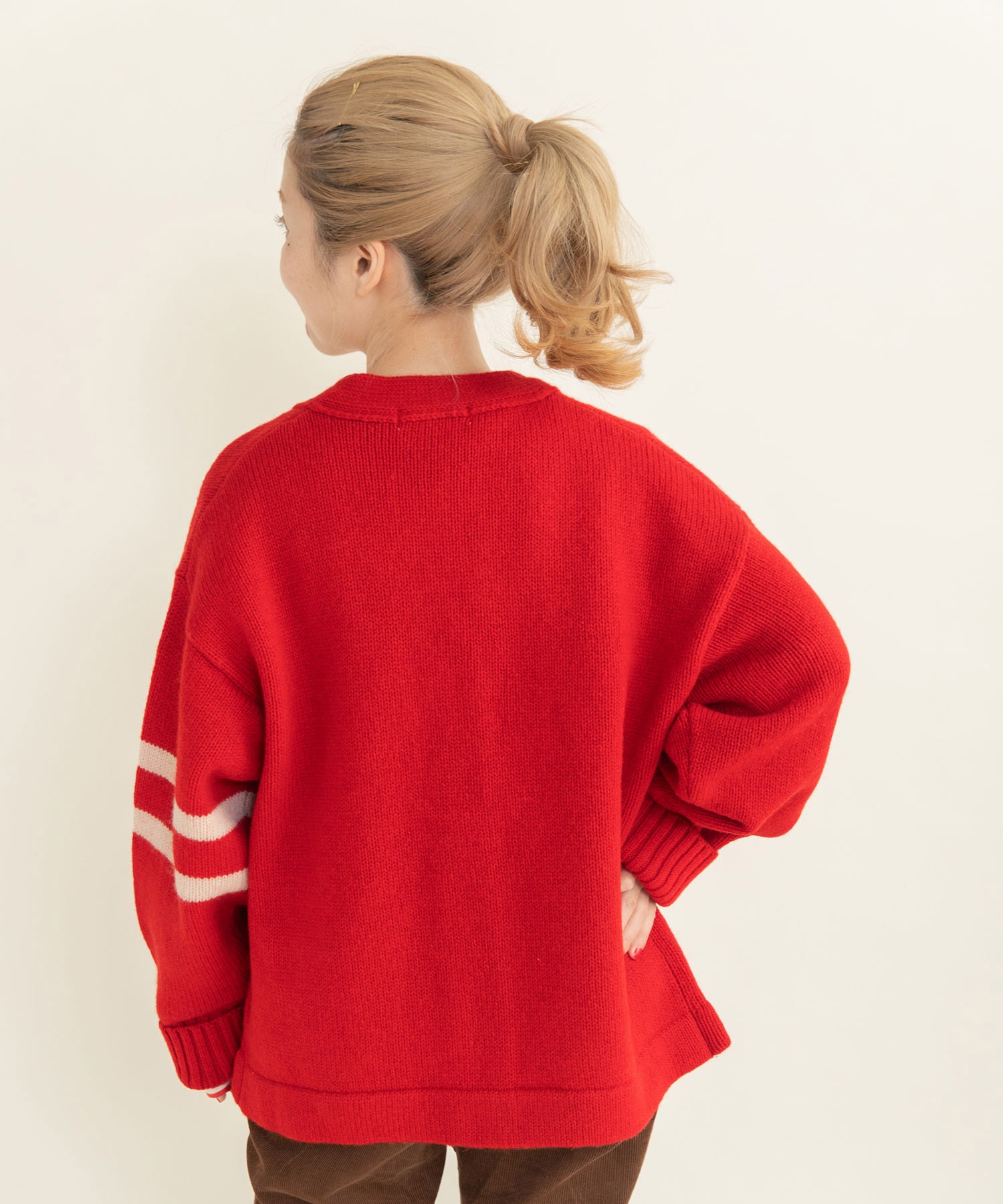 AMBIDEX Store ○○シェットランドウール レタードカーディガン(F