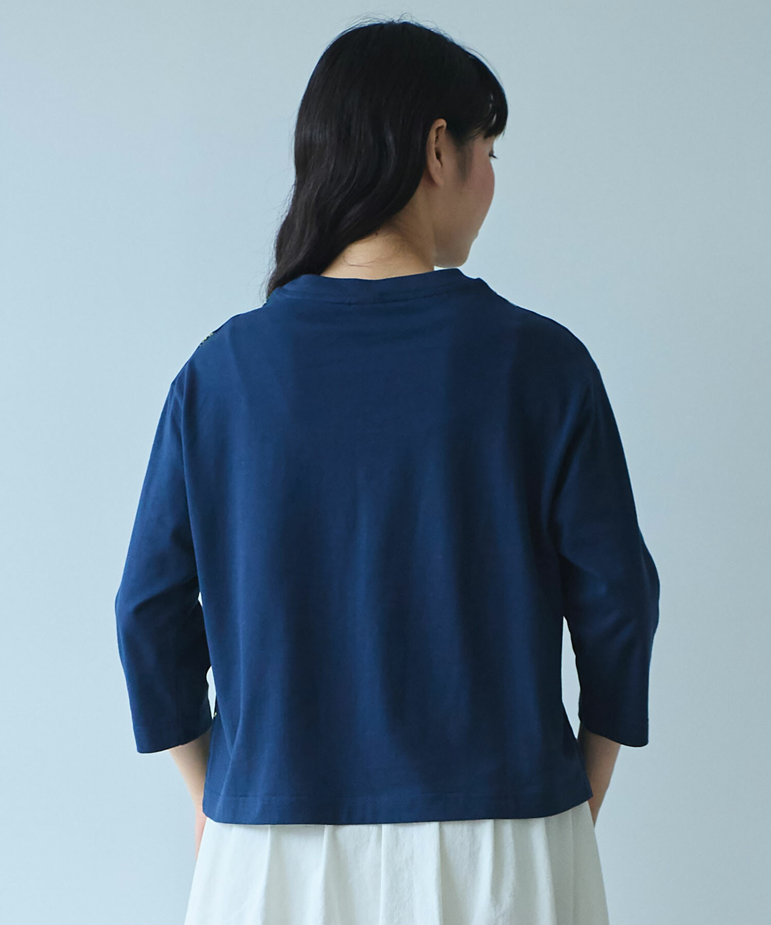 AMBIDEX Store 〇ミモザ刺繍 7分袖プルオーバー(F クロ): bulle