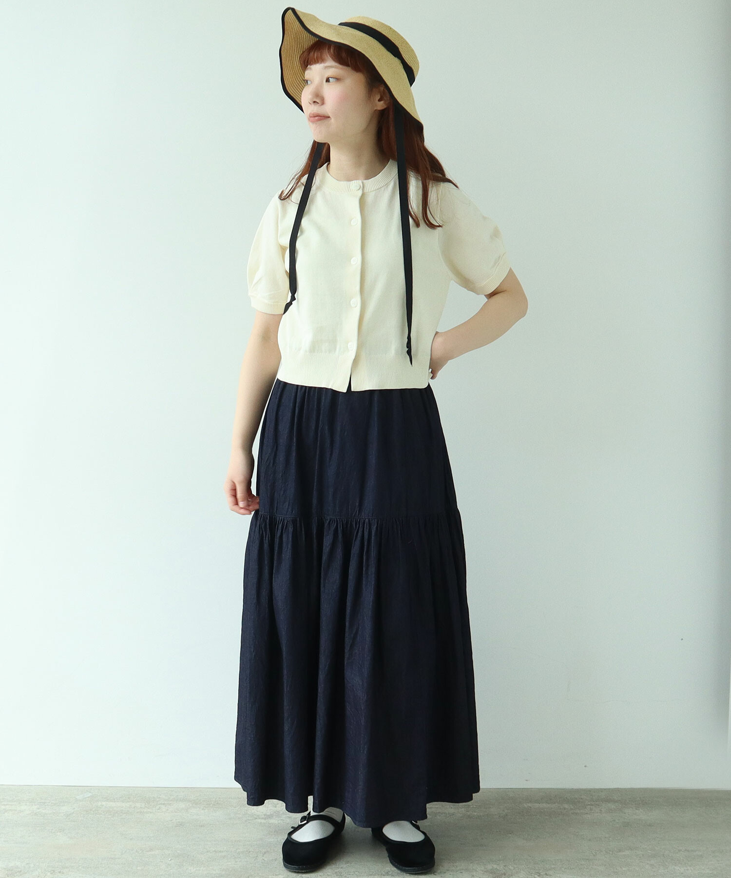 AMBIDEX Store 〇 COOL POTTER 半袖カーディガン(F アイボリー