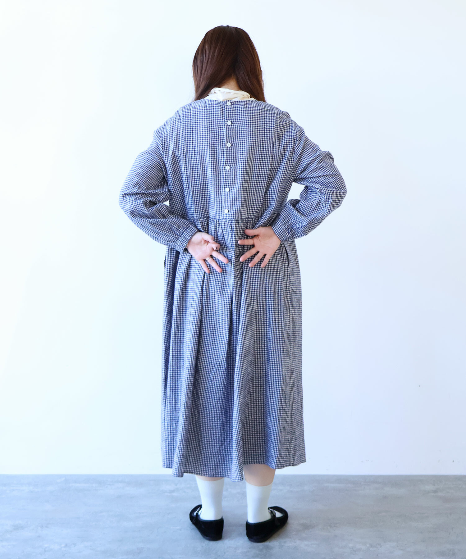 AMBIDEX Store 〇 fuwa fuwa gingham ワンピース(F アオ): bulle de savon