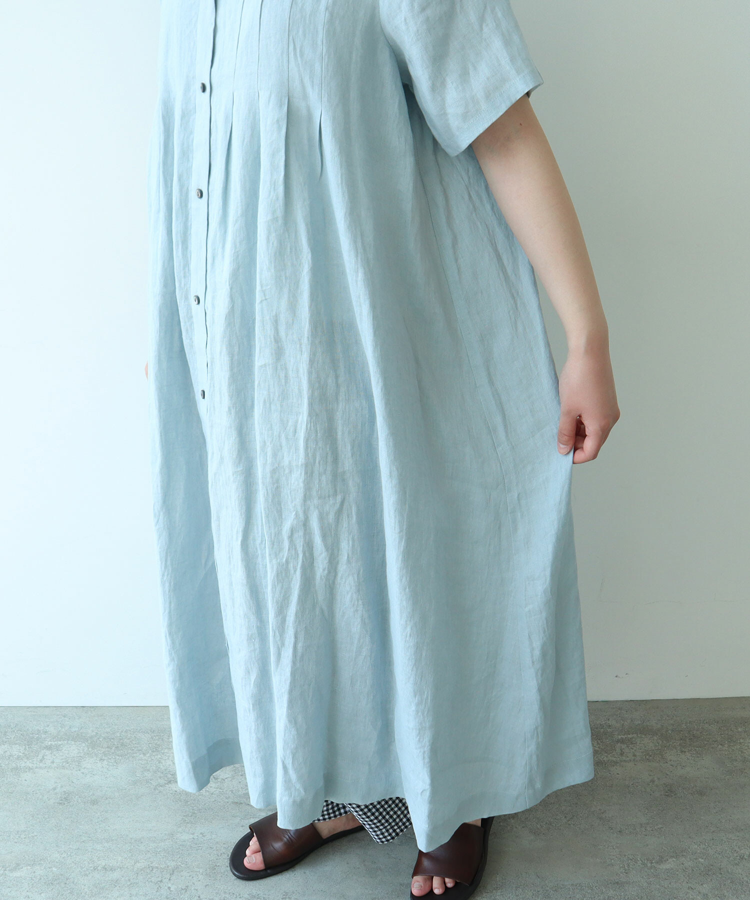 AMBIDEX Store 〇 60sフレンチリネン 丸襟ワンピース(F チドリ AMBIDEX Store 〇 60sフレンチリネン 丸襟ワンピース(F チドリ