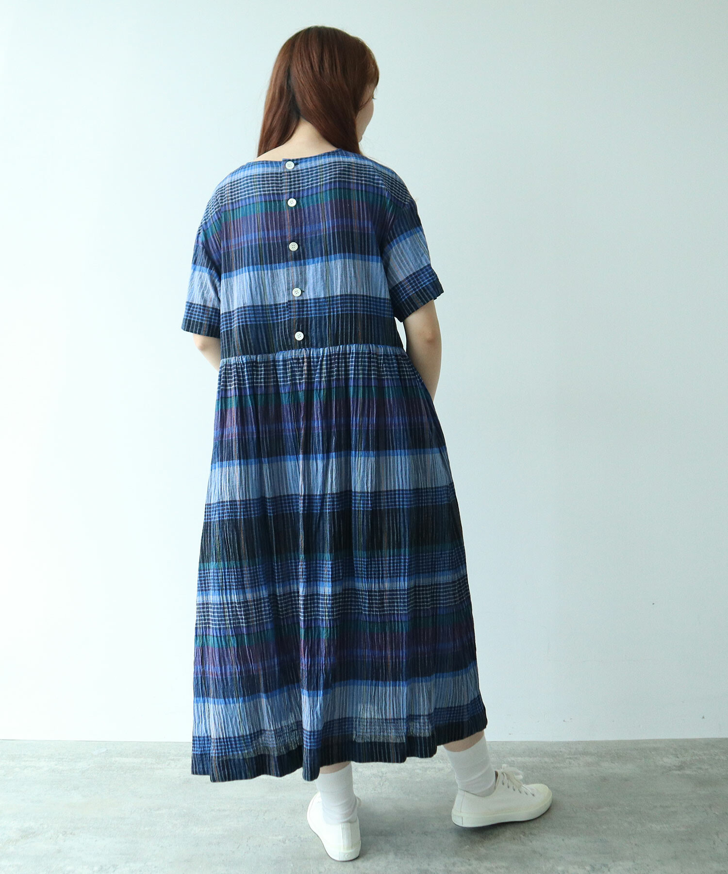 AMBIDEX Store △〇 ビッグチェック ワンピース(F アオ): bulle