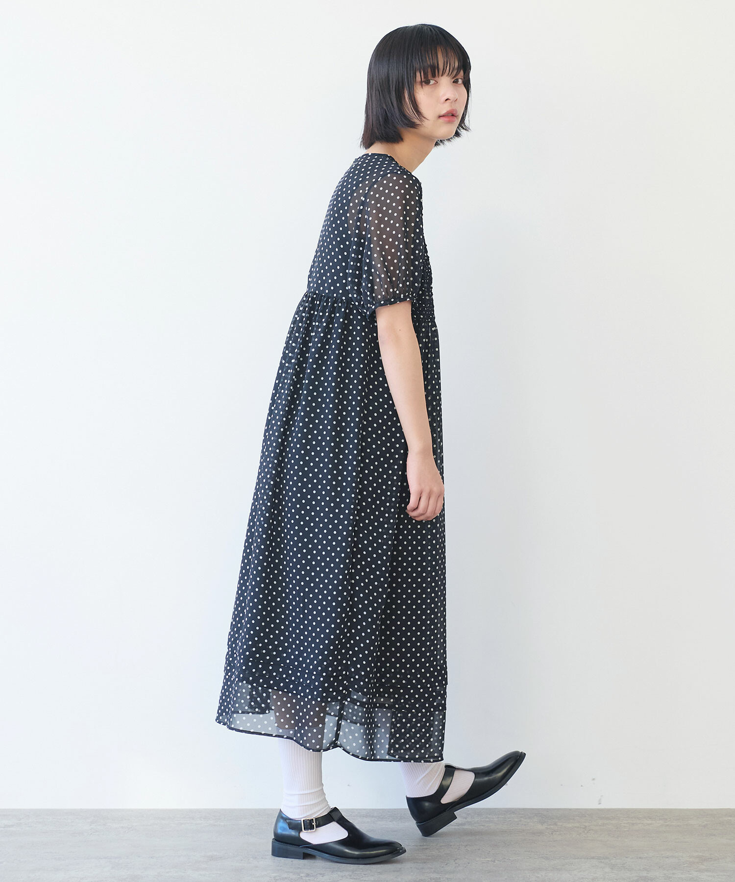 AMBIDEX Store ○まるさんかくしかく刺繍 ポロシャツワンピース