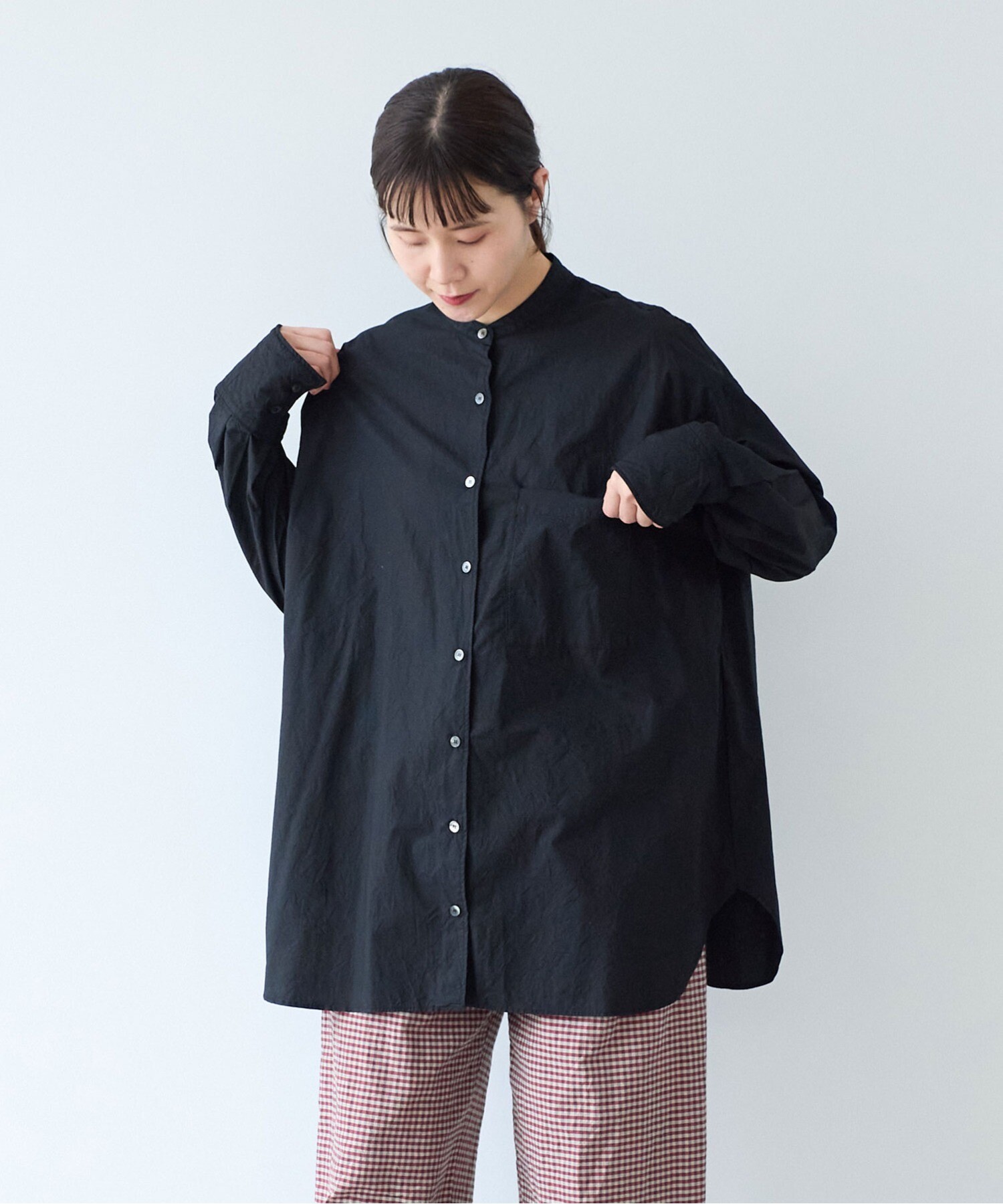 yuni コットンキャッチワッシャーmoe sleevesバックリボンブラウス AMBIDEX Store ○コットンキャッチワッシャーmoe sleeves バック