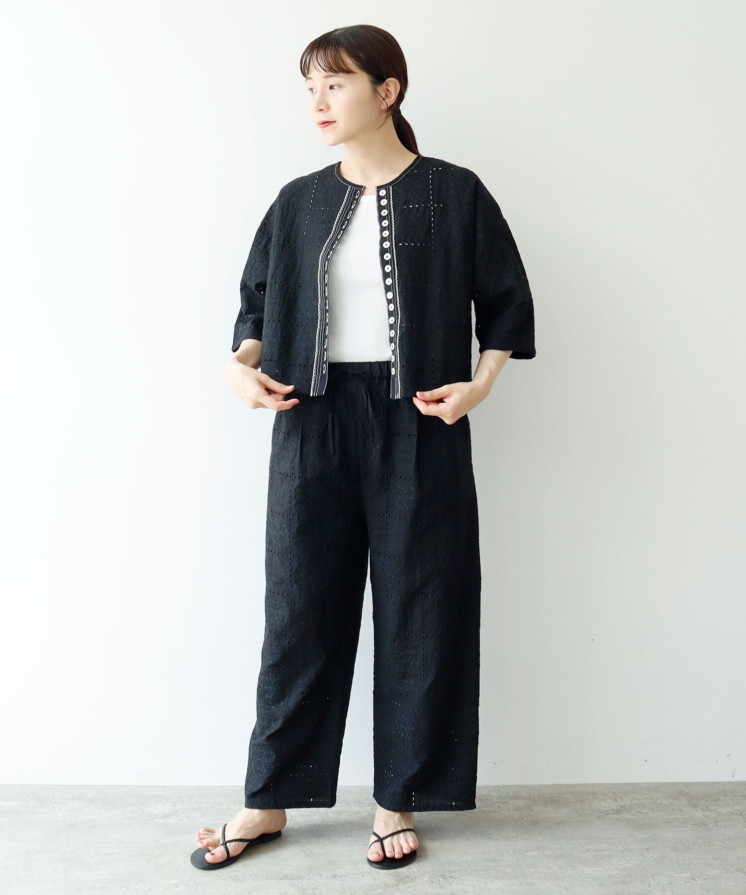 ブラウス シャツ eyelet embroidely haori ブラウス レディース AMBIDEX Store 【予約販売】△○eyelet embroidely haori
