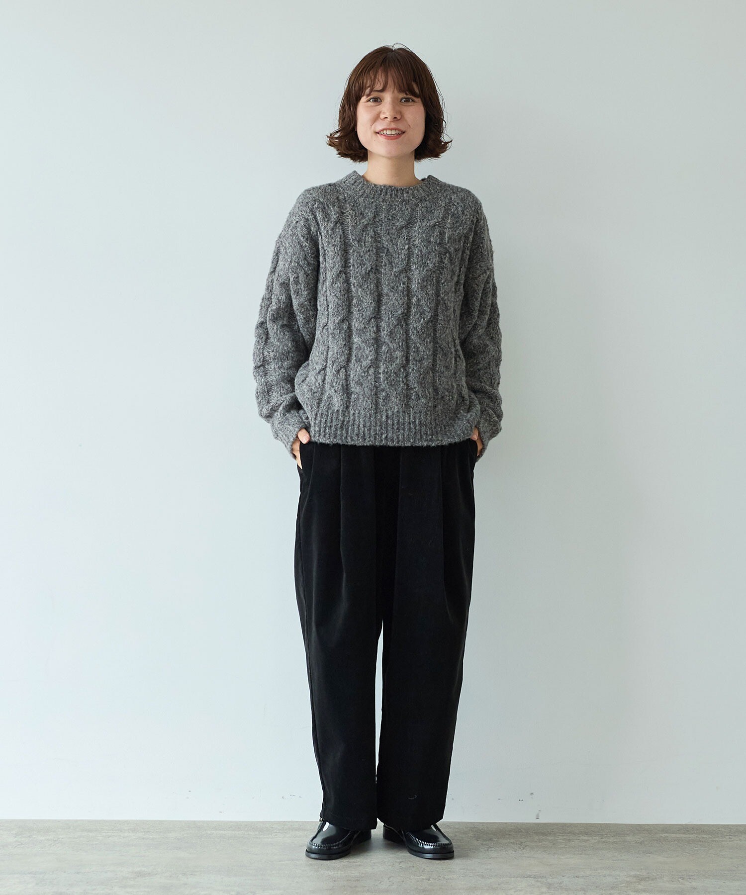 AMBIDEX Store ○malibo mix ウール アラン編みプルオーバー(F チャ): yuni