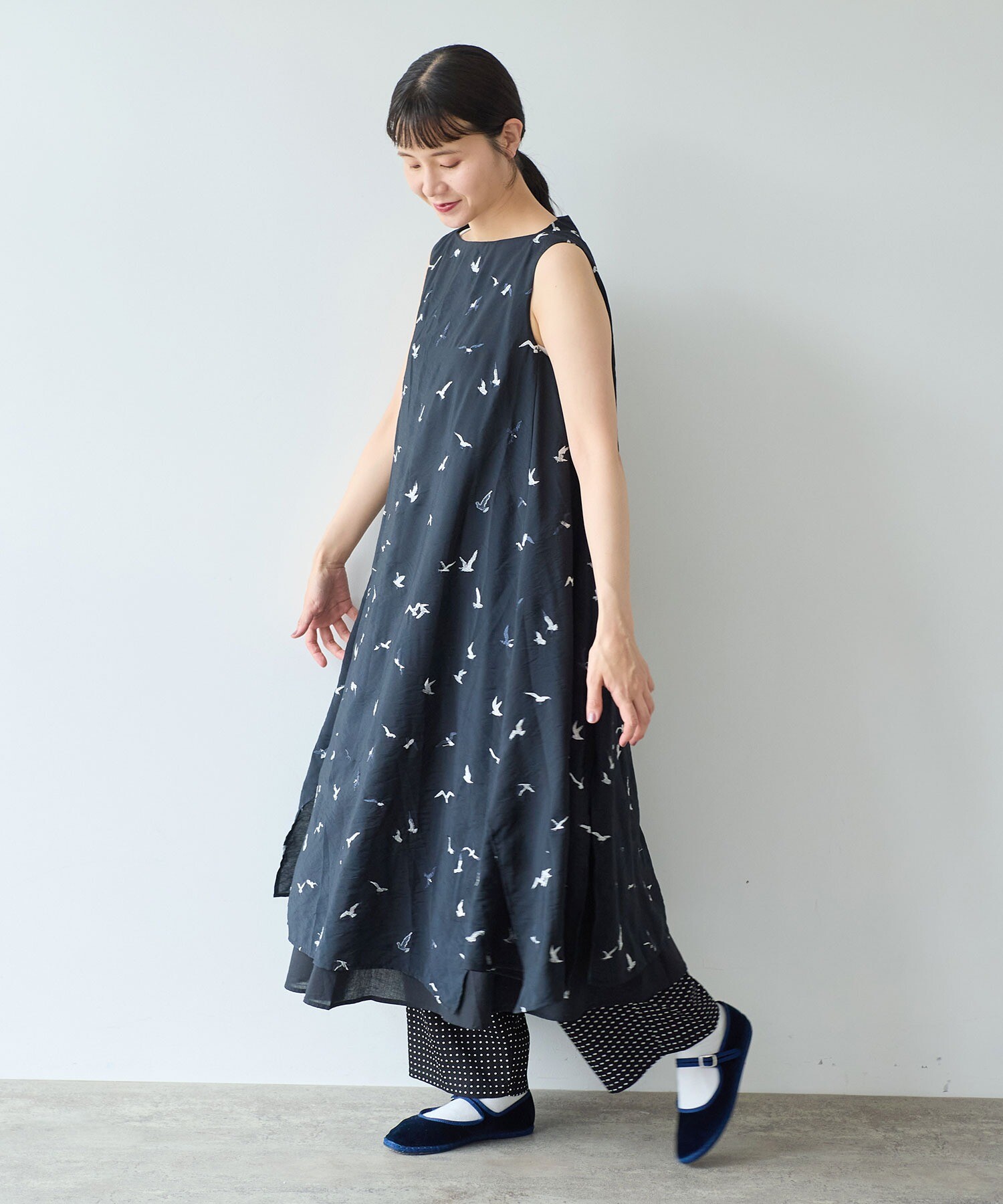 AMBIDEX Store ○bird刺繍 layered ワンピース(F クロ): yuni