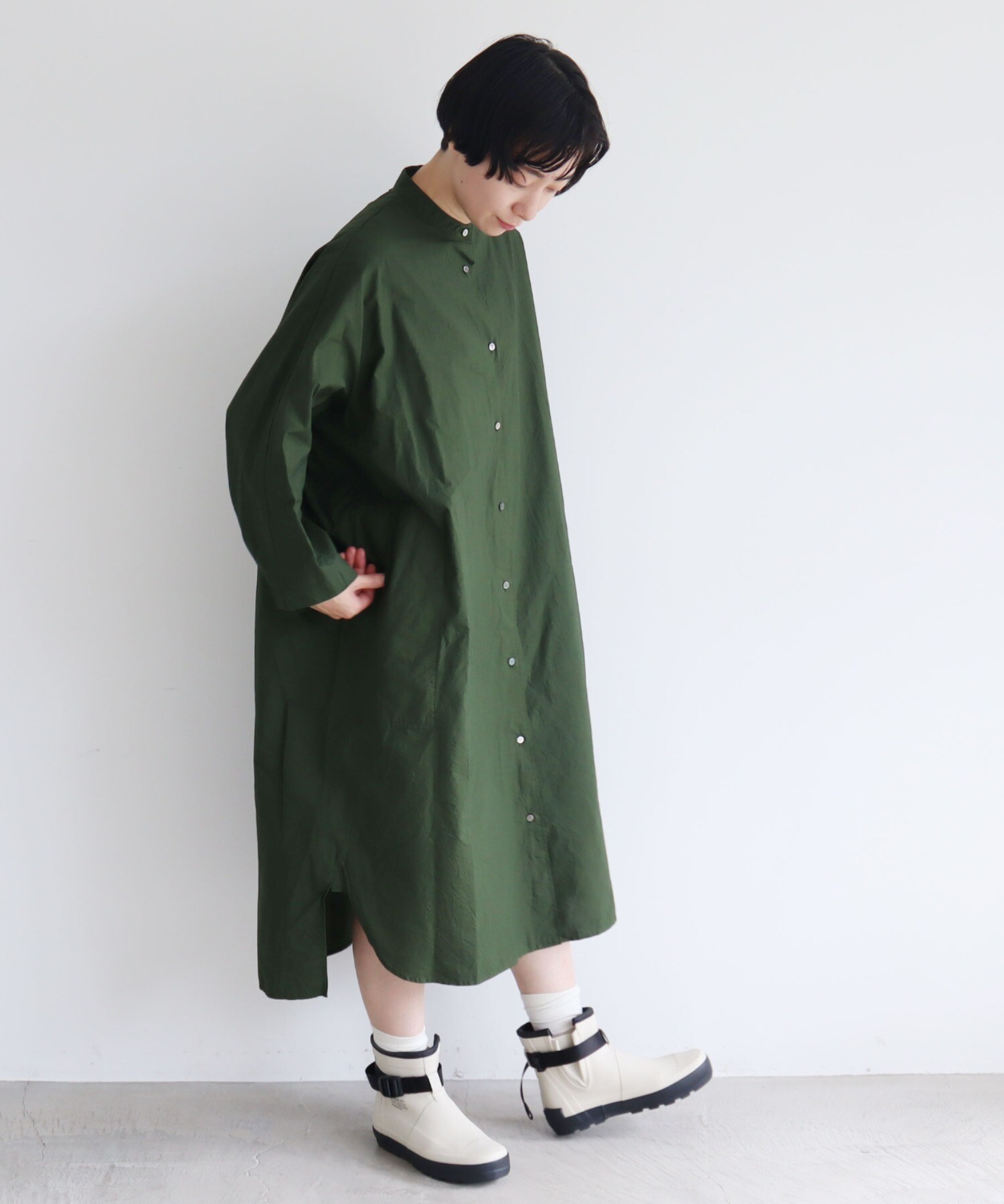 yuni  Cupra/Cotton/Linen  シャツワンピース