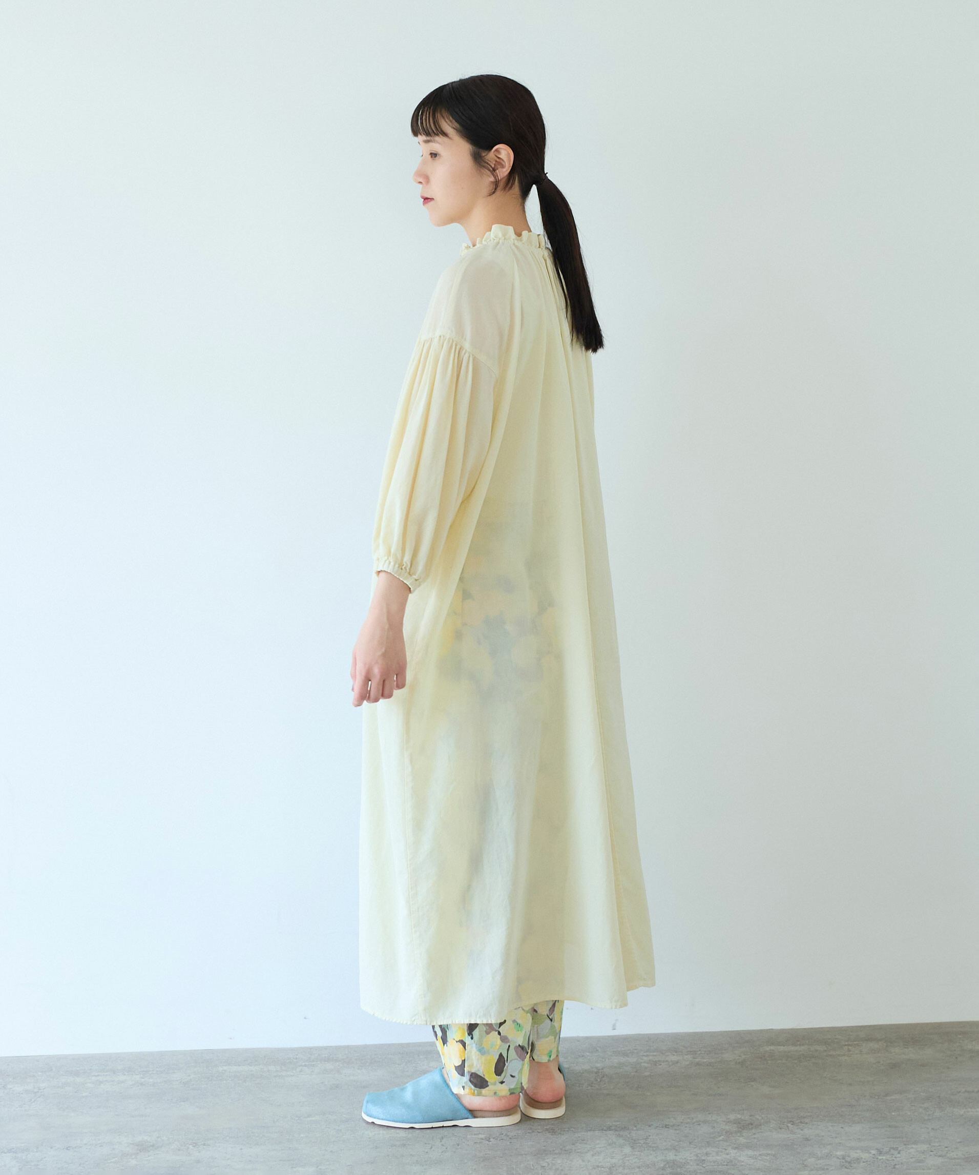AMBIDEX Store ハイツイストコットン gather collar ワンピース AMBIDEX Store ハイツイストコットン gather collar ワンピース
