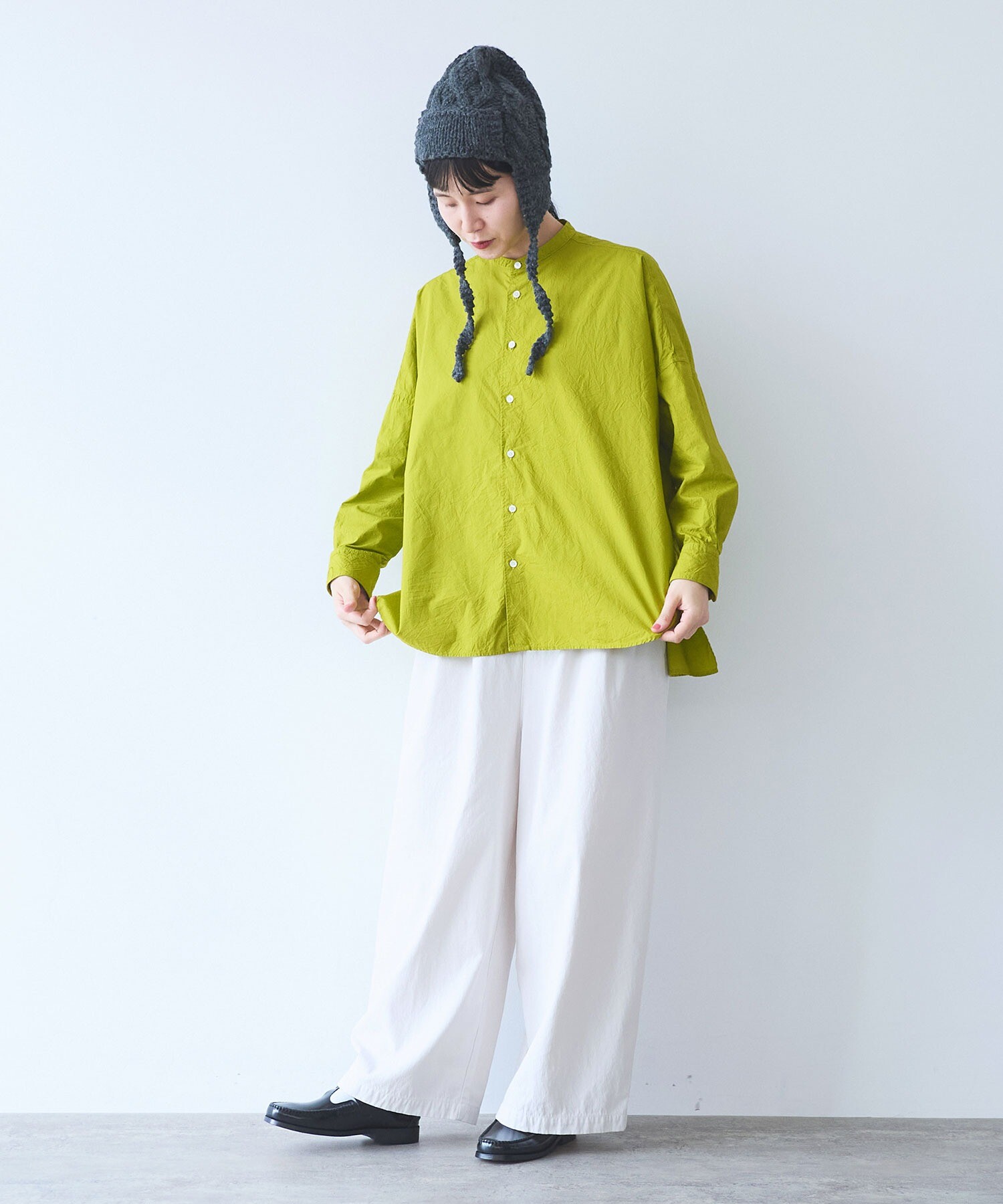 パンツ CHIE AMBIDEX Store 【予約販売】○強撚コットン近江晒 ハイウエスト