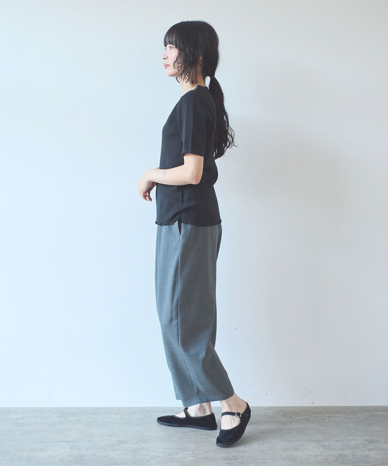 AMBIDEX Store washable summer wool gum tack パンツ(F パープル): yuni