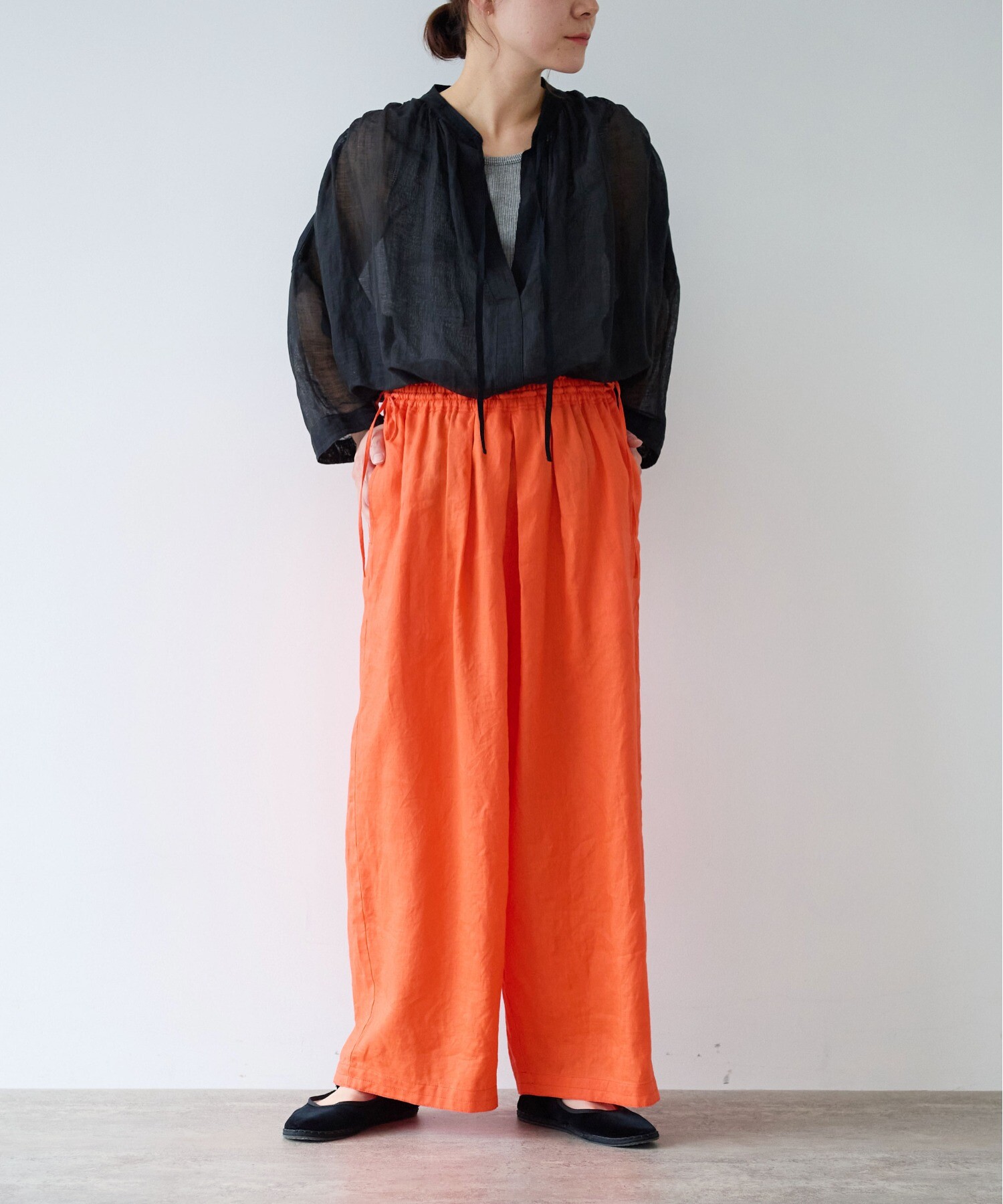 ※【専用】ゆっこ姉ちゃん様ボヘミアンズ　リネンツイルパンツ（写真追加、追記あり） AMBIDEX Store △○Linen drawstrings パンツ(F オレンジ): yuni
