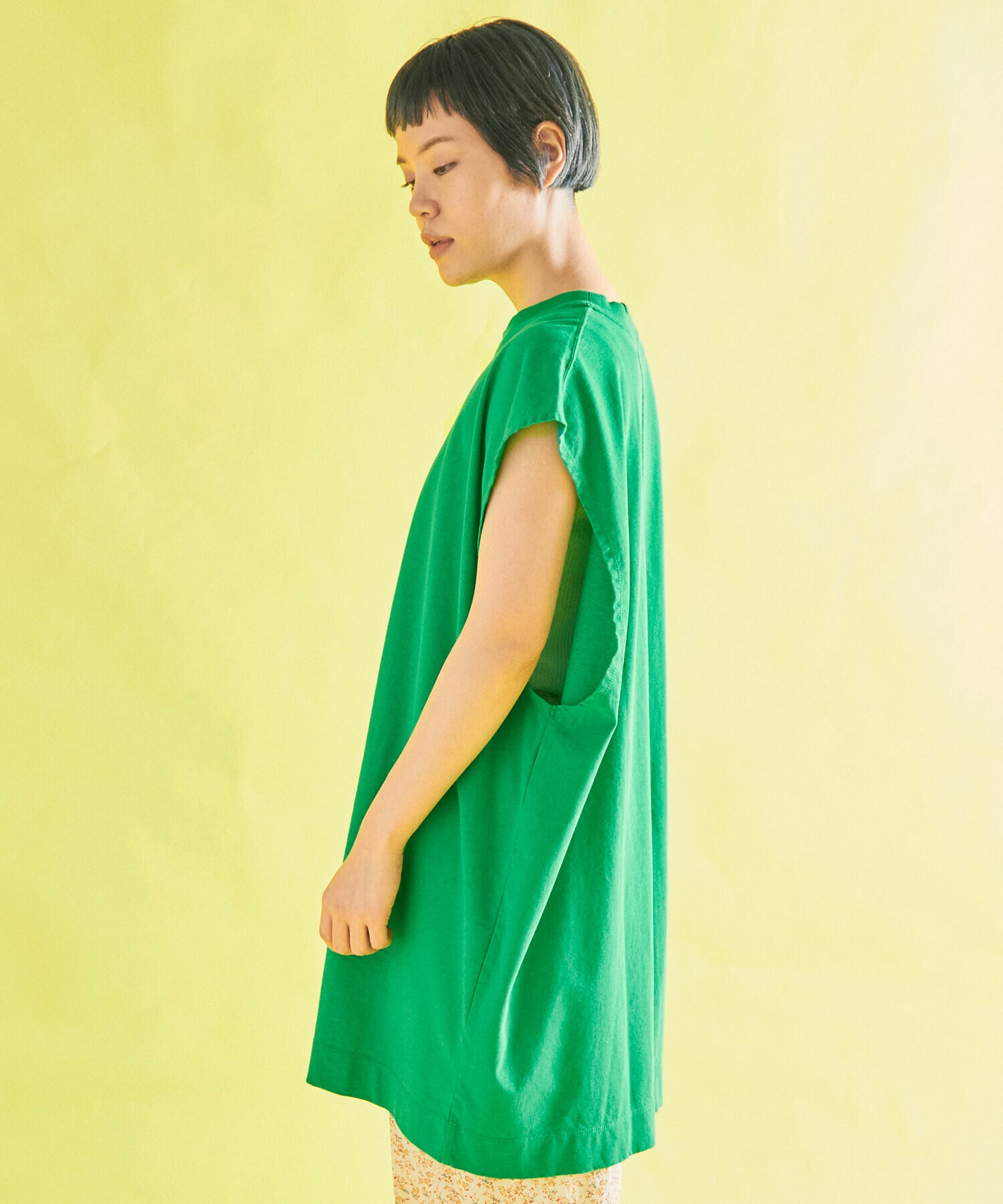 AMBIDEX Store △○VINTAGE TWIST BIG BIB T-シャツ(F GREEN): FLAT ...