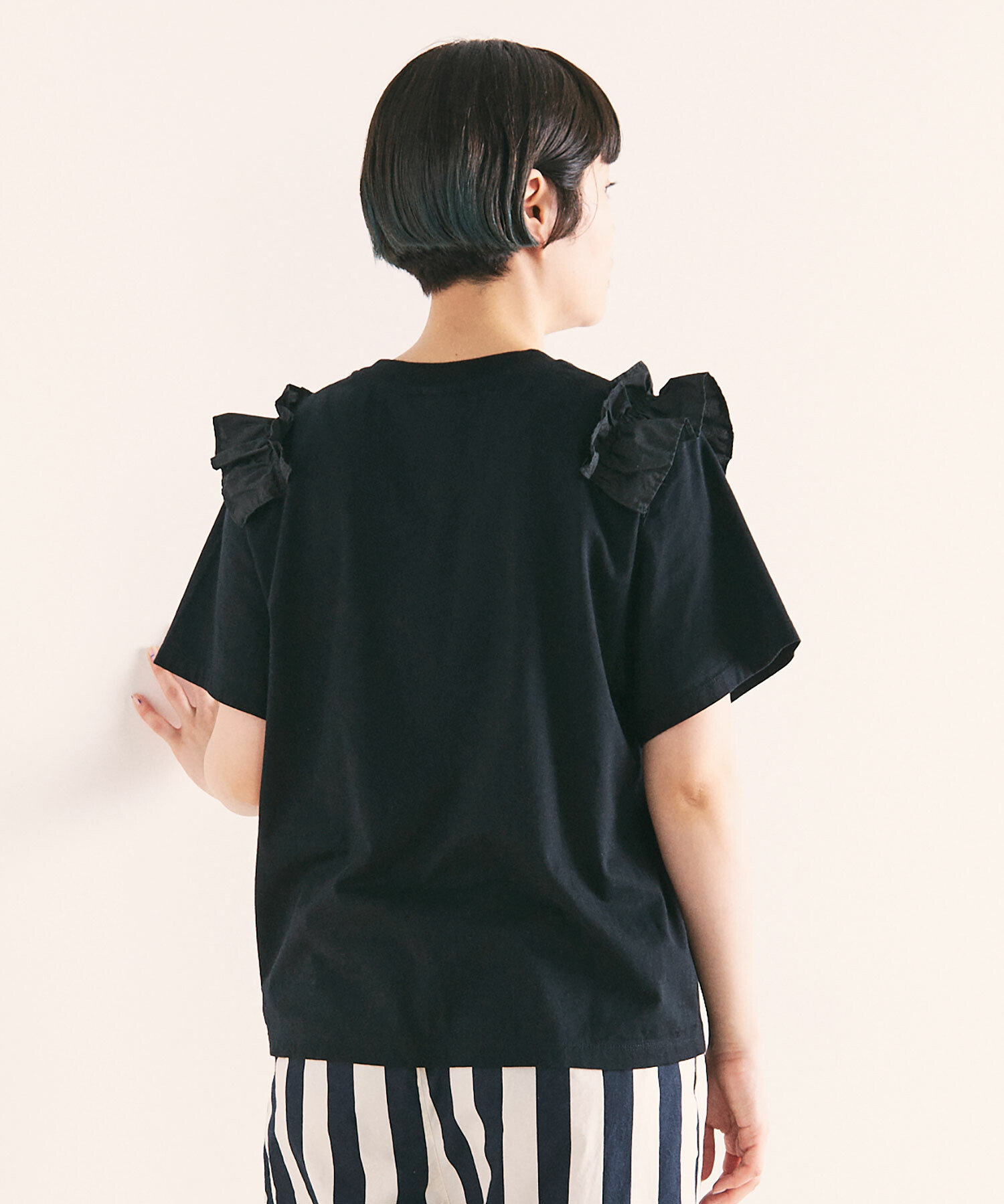 AMBIDEX Store PREMIUM天竺 SHOULDER FRILL プルオーバー(F 