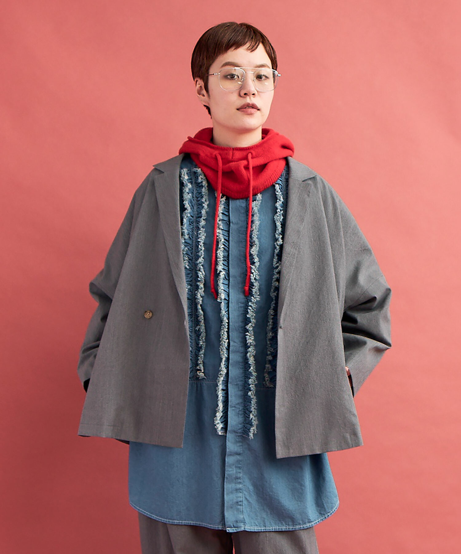 AMBIDEX Store ○ラムウール/カシミア バラクラバ(F RED): FLAT-cic-HATENA