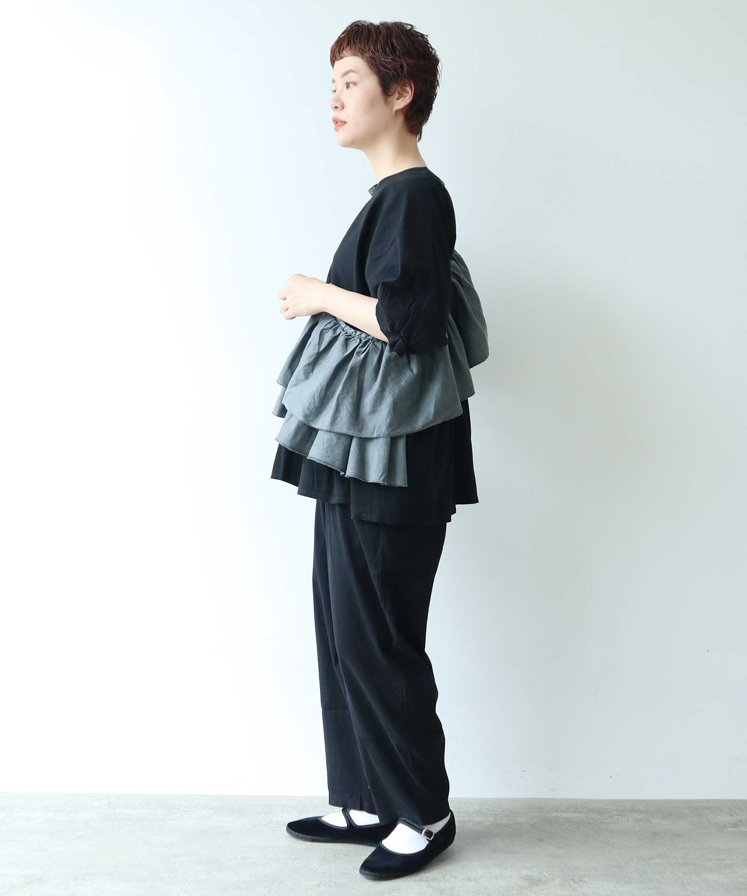 AMBIDEX Store △○80satin frill ケープ(F CHARCOAL): FLAT-cic