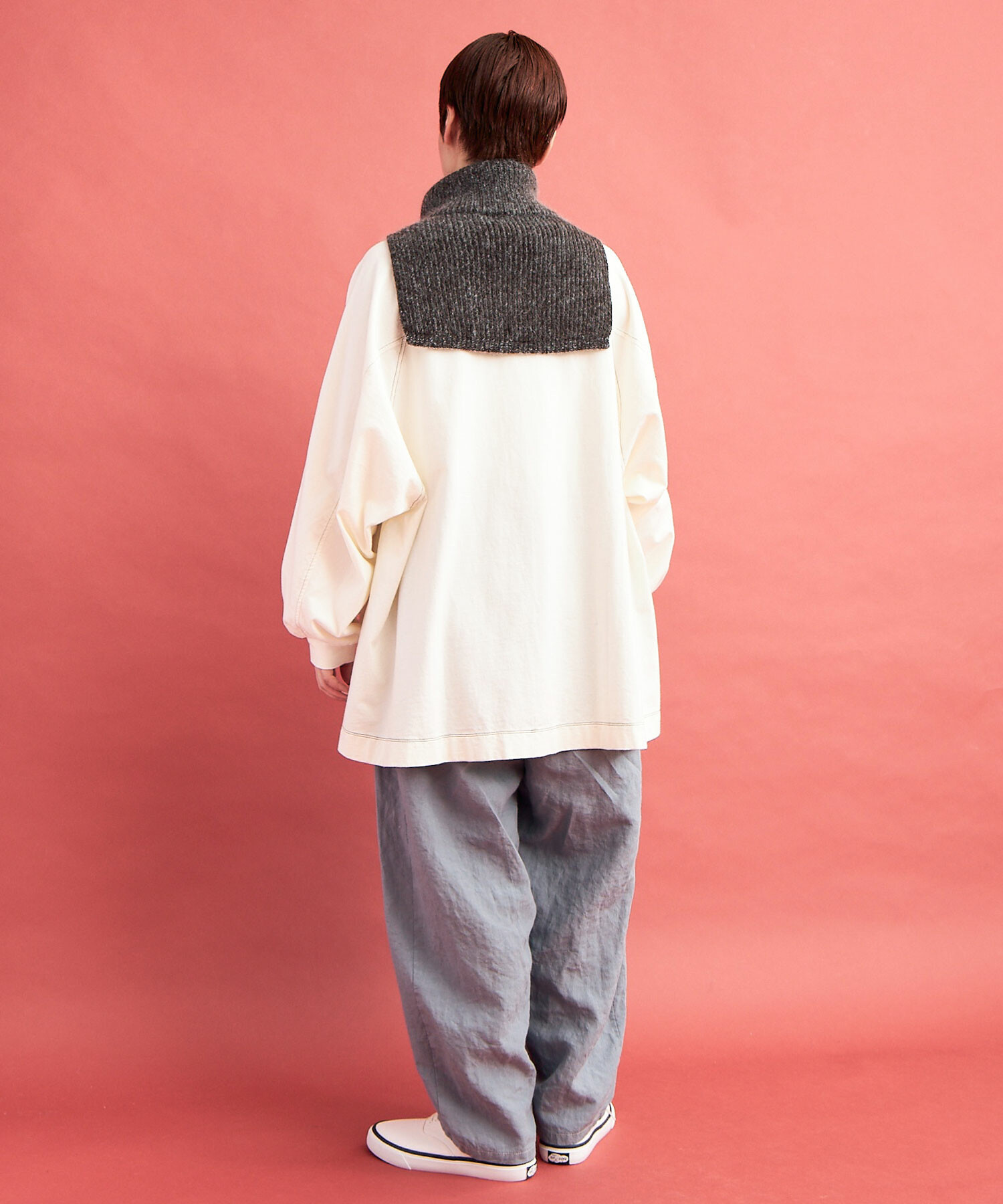 AMBIDEX Store ○WOOL/MOHAIR HALF-ZIP マフラー(F mix BROWN): buoybuoy
