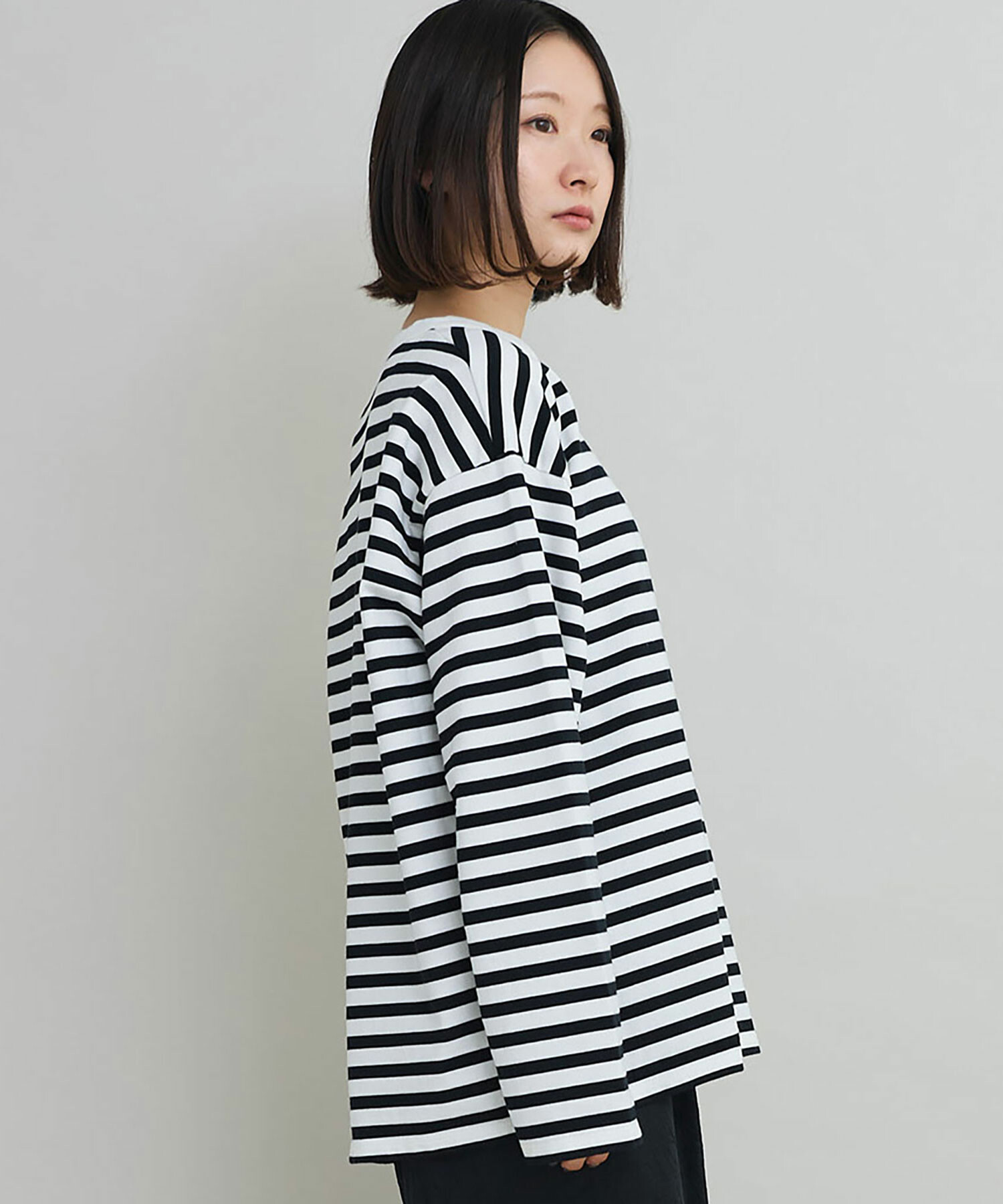 AMBIDEX Store フリンジボーダープルオーバー(F サックス): l