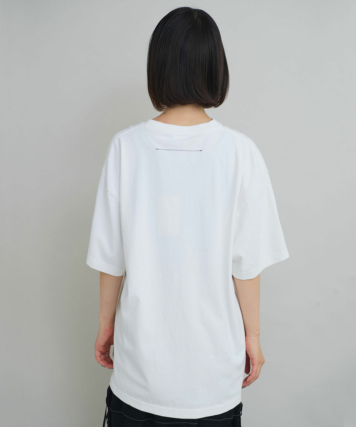 AMBIDEX Store 〇製品染めロゴプリント BIG Tシャツ(F シロ): iki