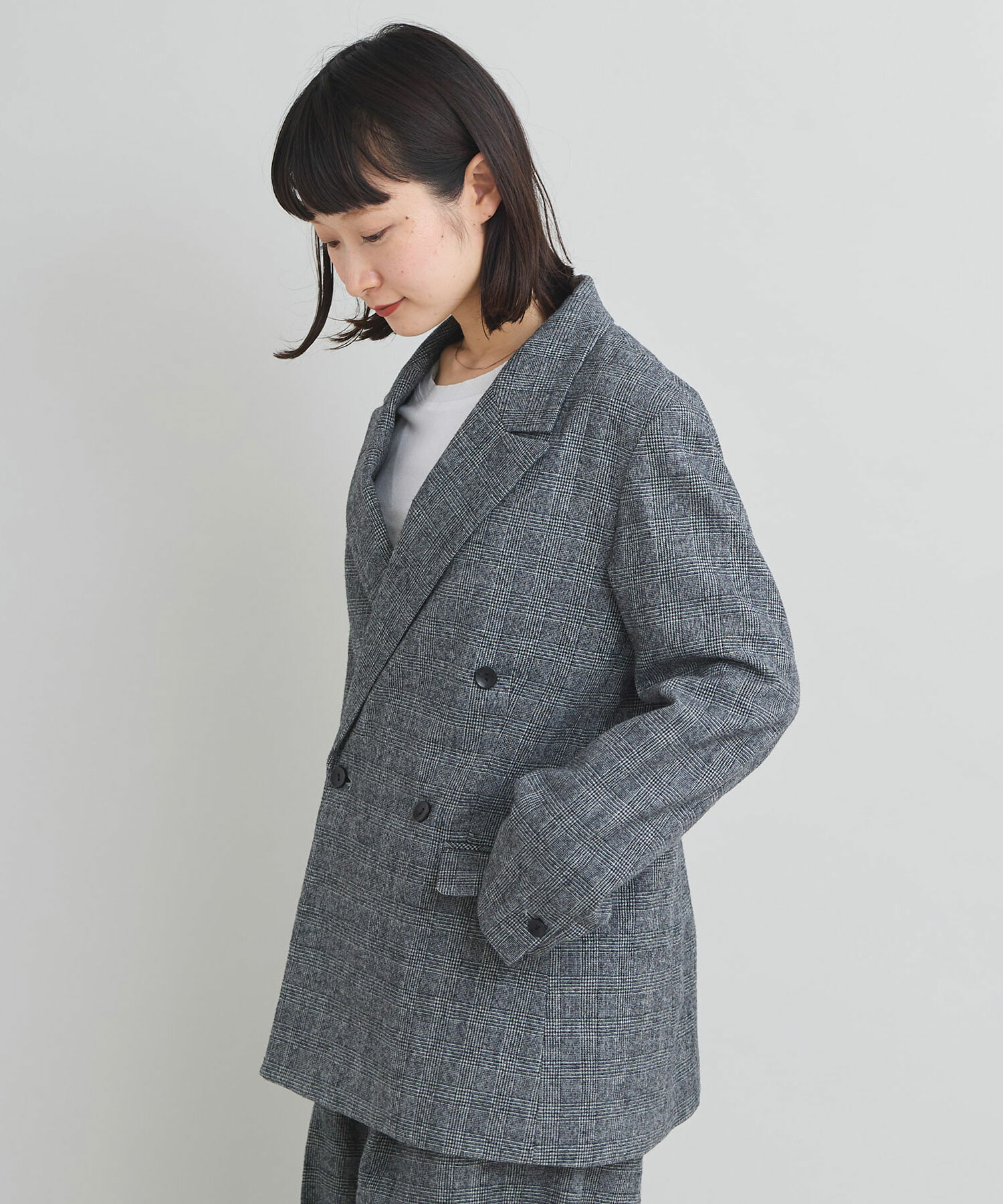 AMBIDEX Store 強縮ウール ダブルテーラード ジャケット(F