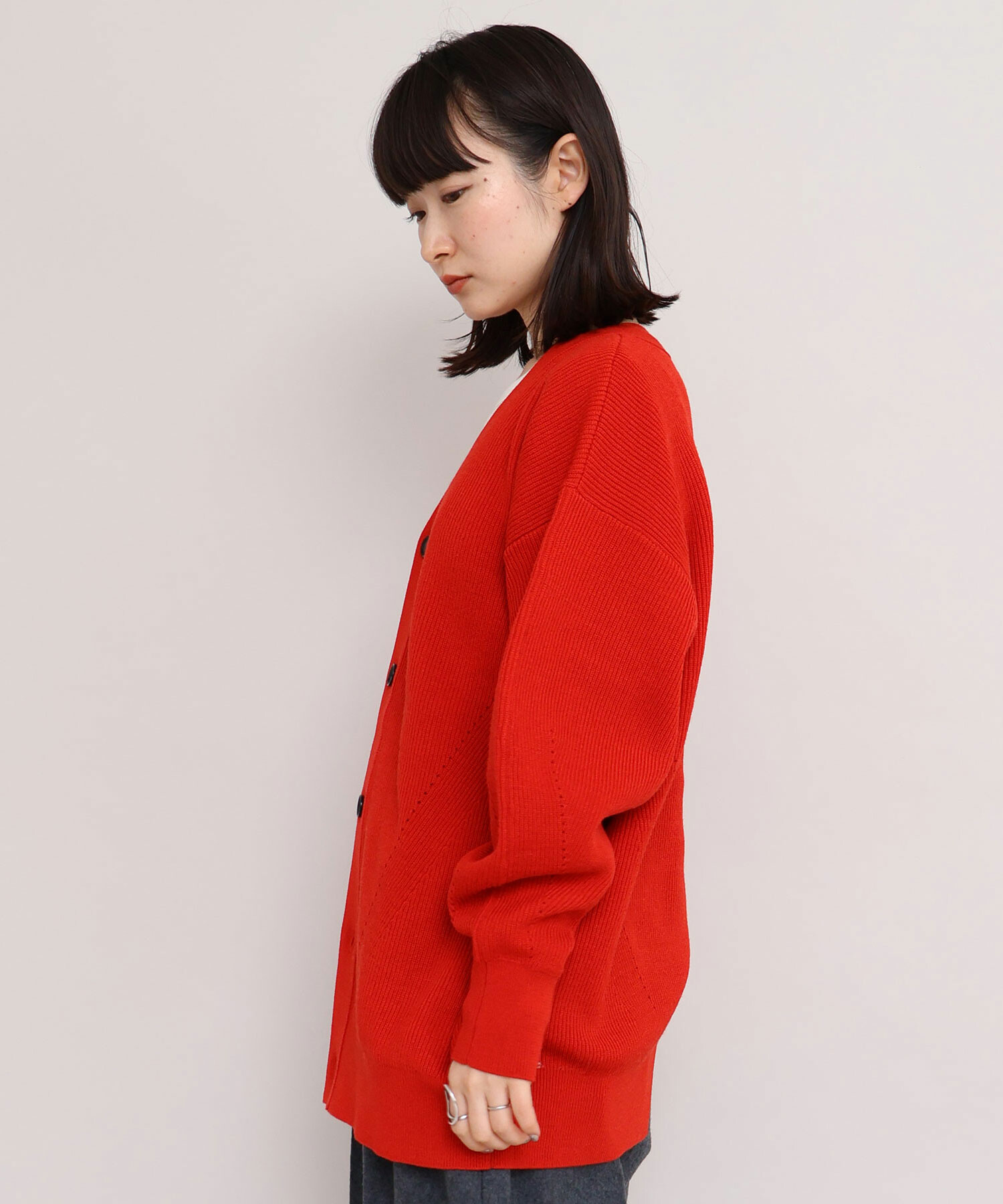 AMBIDEX Store BOUND WOOL Vネック BIGカーディガン(F キナリ): iki