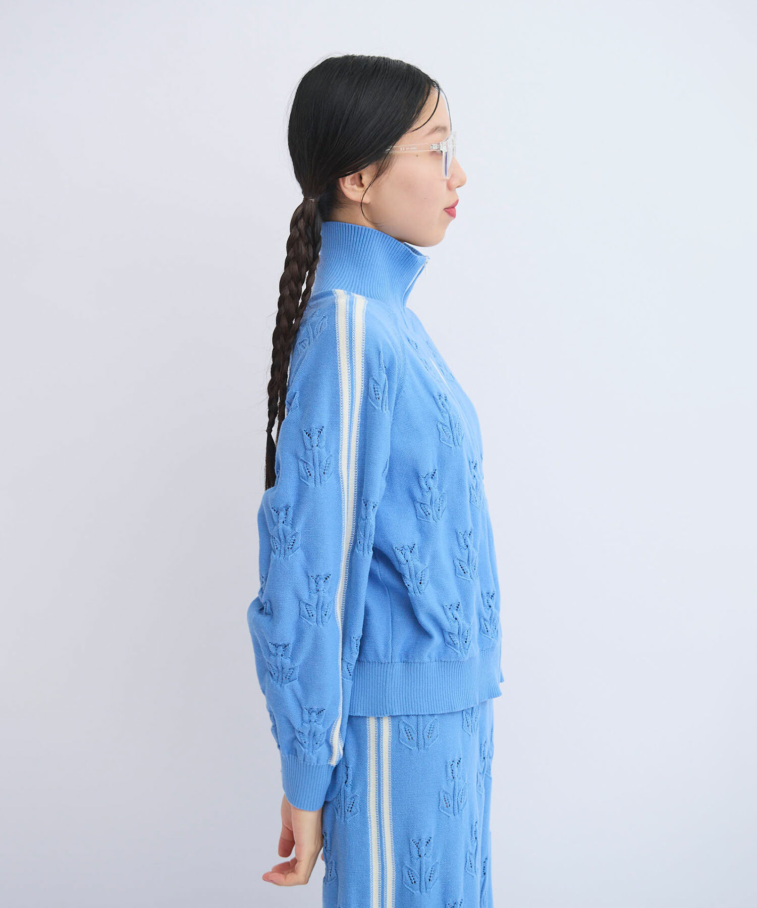AMBIDEX Store 〇TULIP EYELET ラインブルゾン(F SAX BLUE