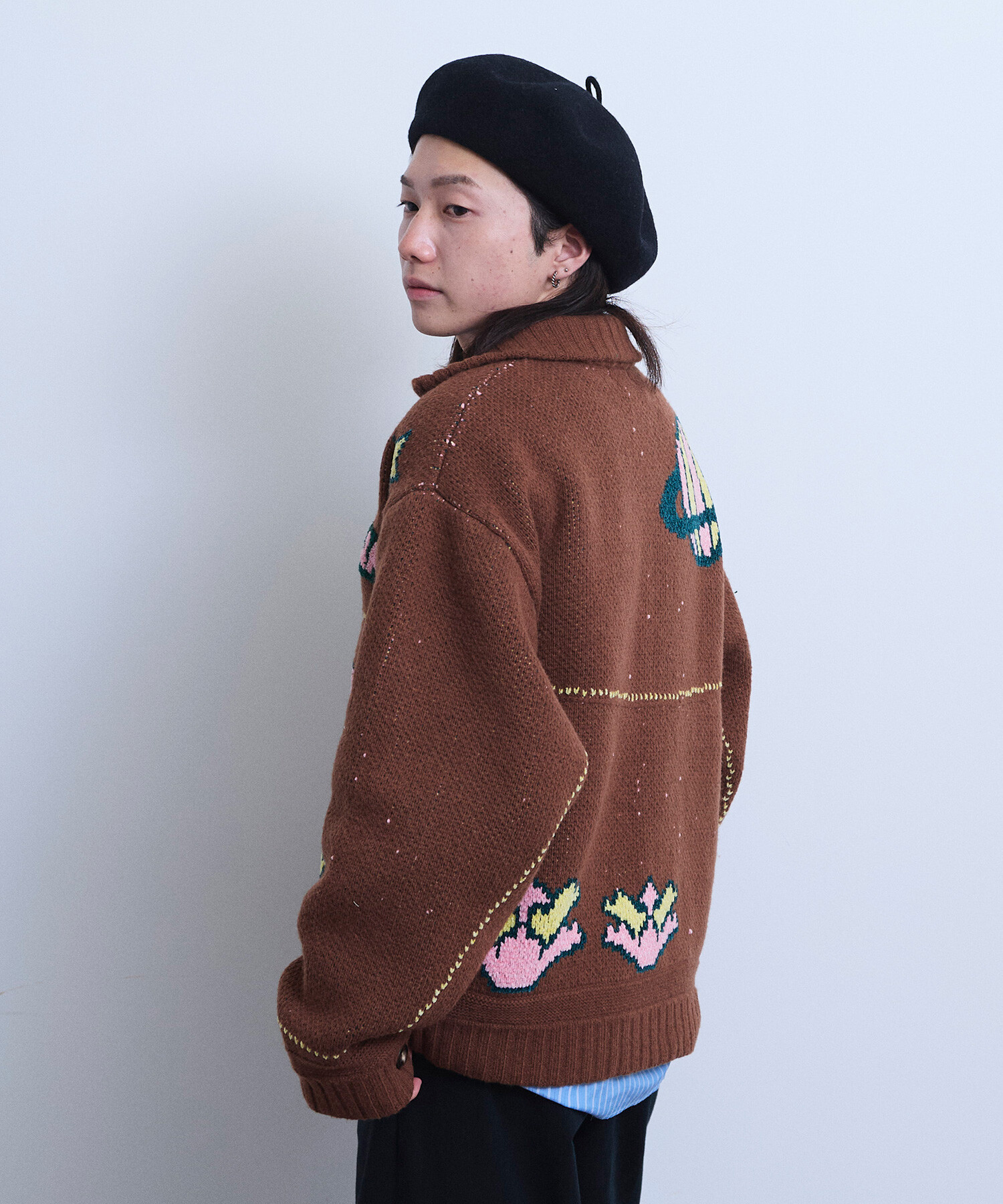 AMBIDEX Store 〇Tsuru Taisuke×WAAN ニットブルゾン(F NAVY): Rin