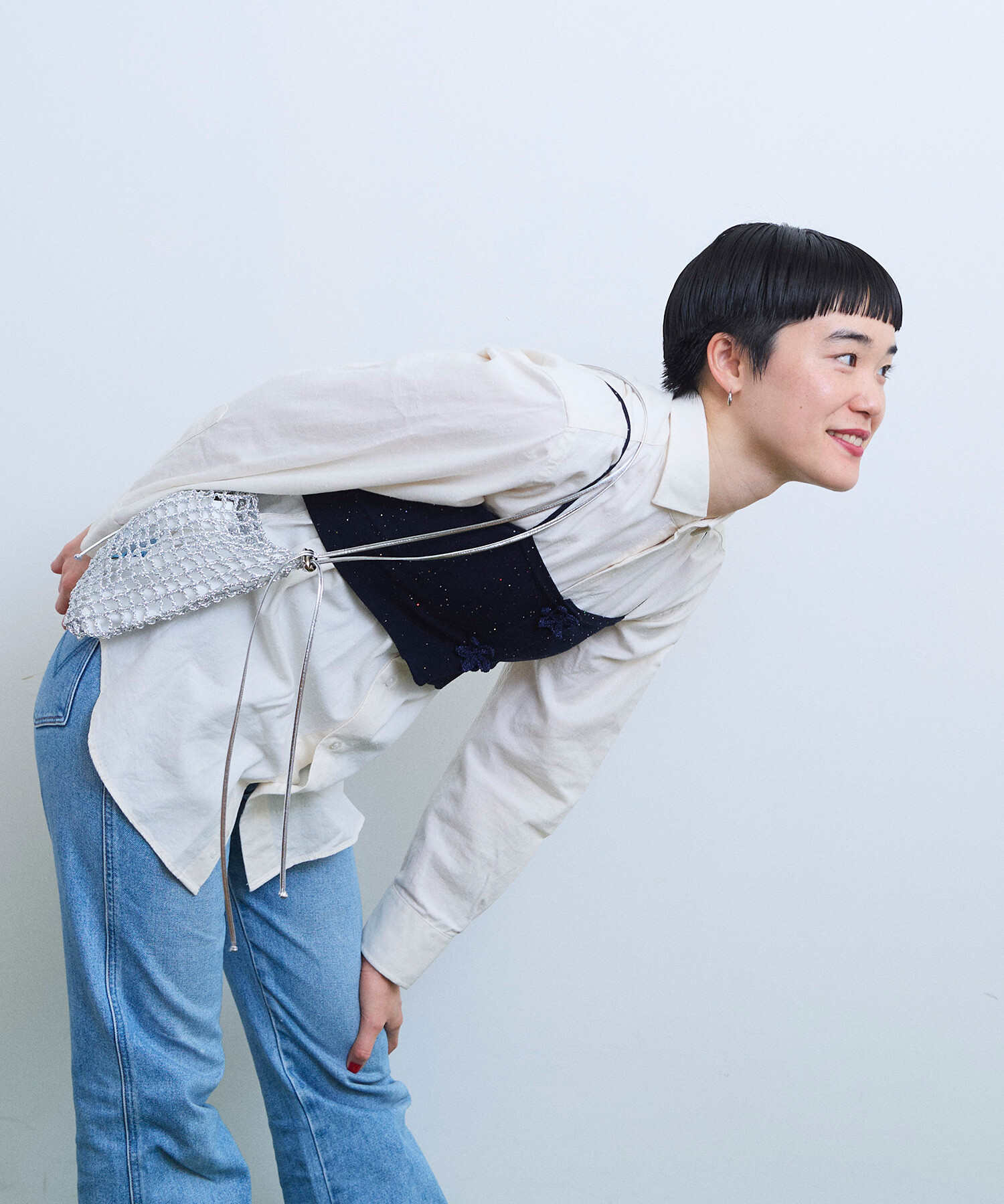 AMBIDEX Store 【予約販売】〇FLICKER KNIT ビスチェ(F NAVY): FLAT