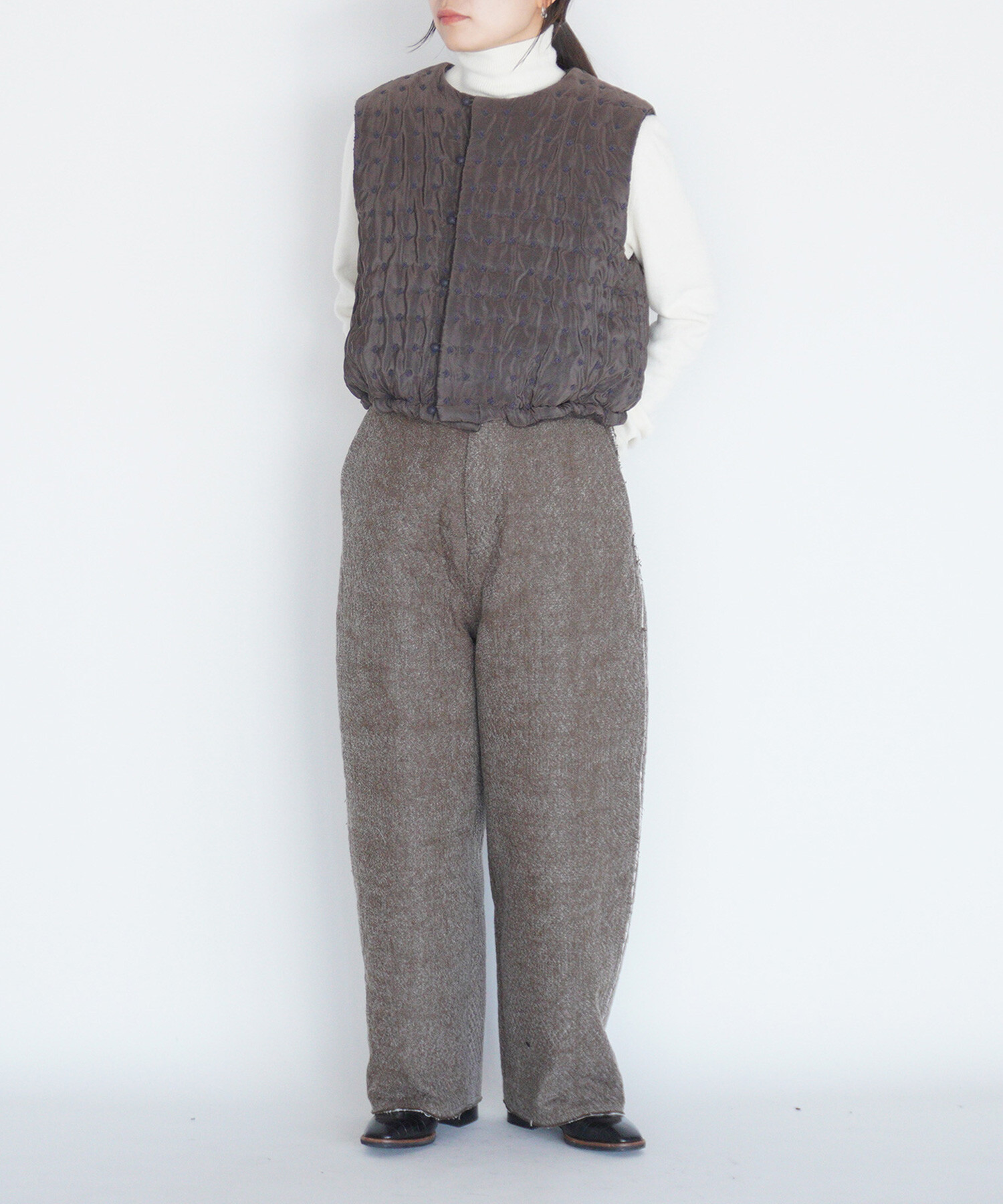 AMBIDEX Store 〇flower dot quilt jacquard ショートリバーシブル