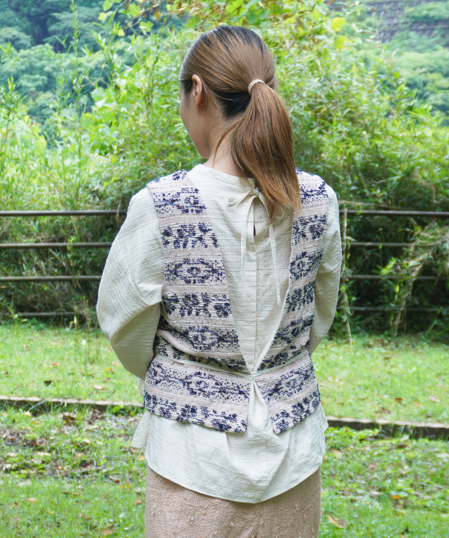 AMBIDEX Store 〇mix yarn jacquard ベスト(F ピンク): FLAT-cic