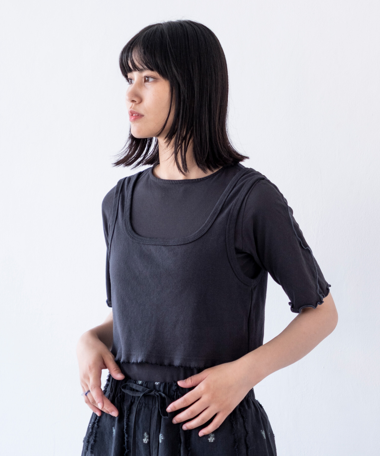 AMBIDEX Store 【予約販売】〇poetry レイヤード半袖カットソー
