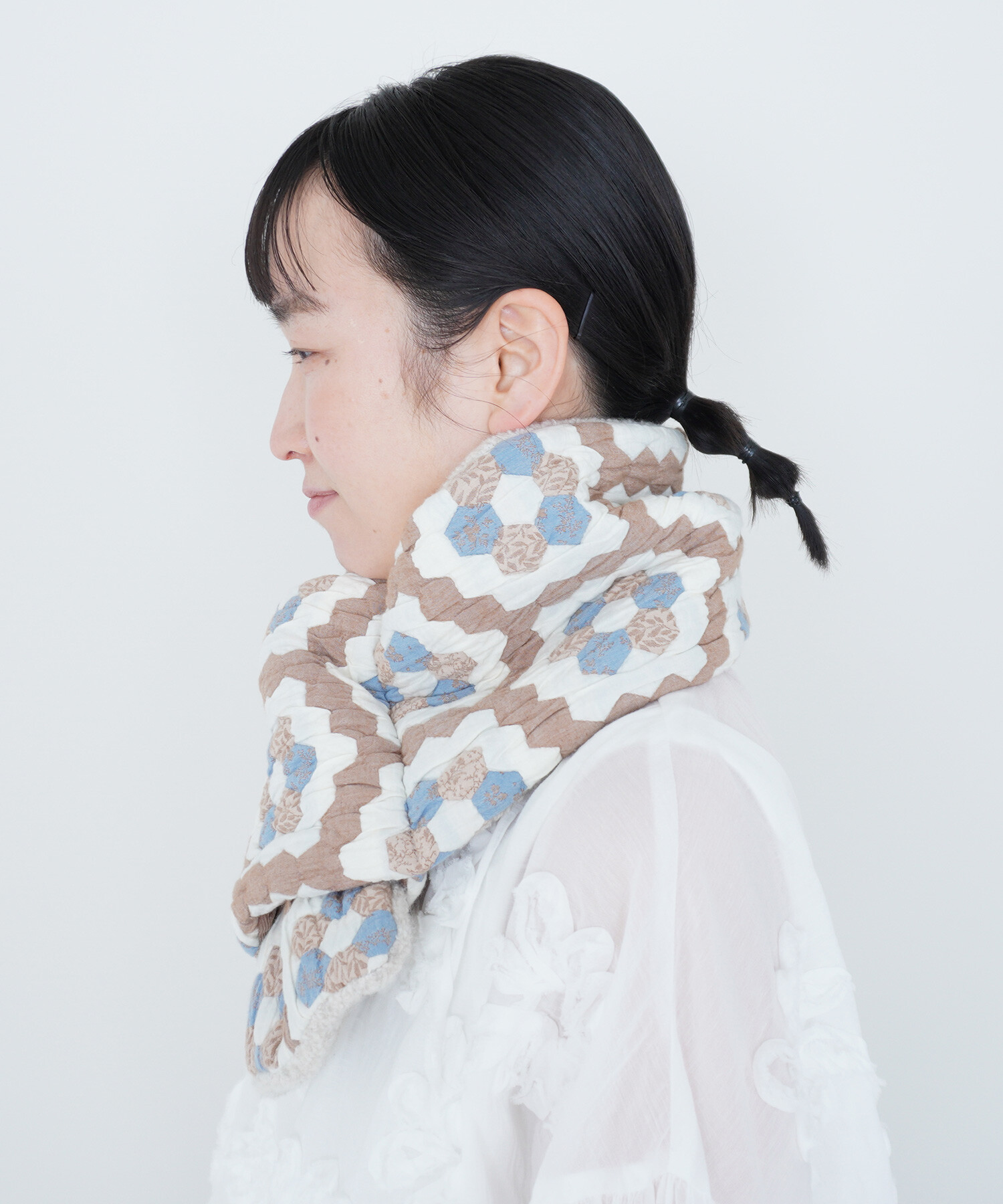 AMBIDEX Store 〇patchwork quilt jacquard マフラー(F チャ): FLAT-cic-HATENA