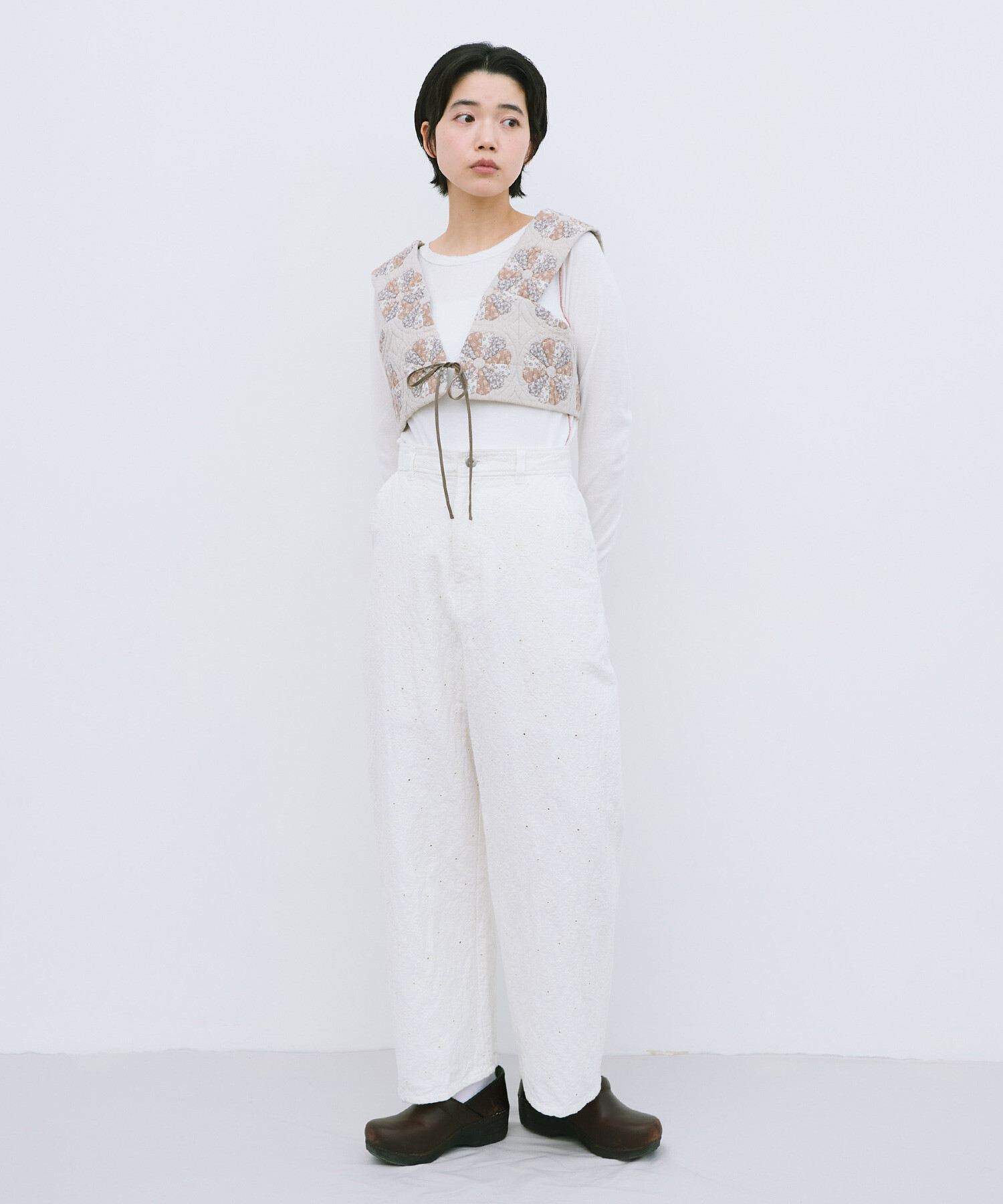 AMBIDEX Store 【予約販売】garden embroidery デニムパンツ(F navy