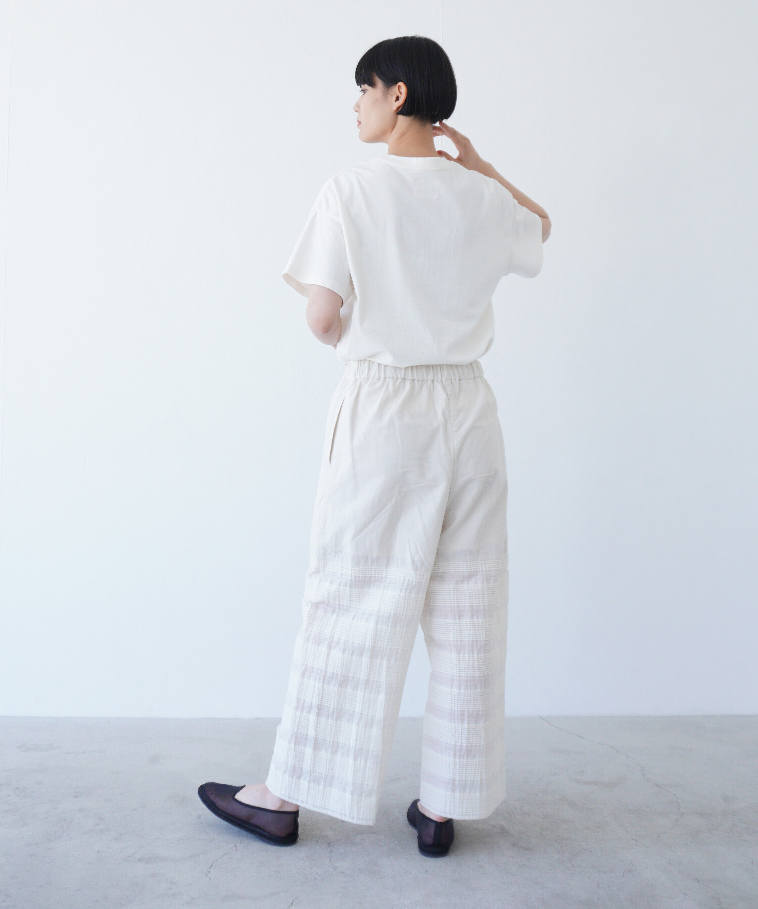 AMBIDEX Store △〇pintuck jacquard ギャザーパンツ(F キナリ