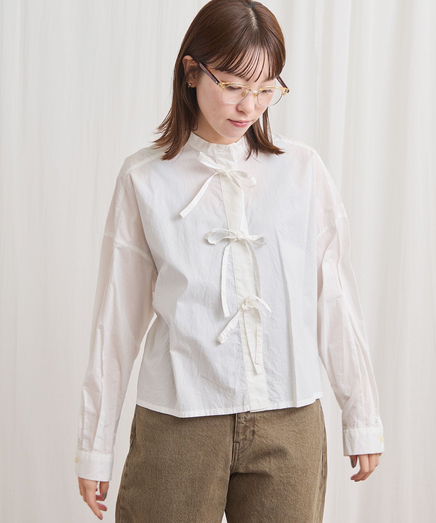 AMBIDEX Store ribbon shirt(F チェック): l'atelier du savon