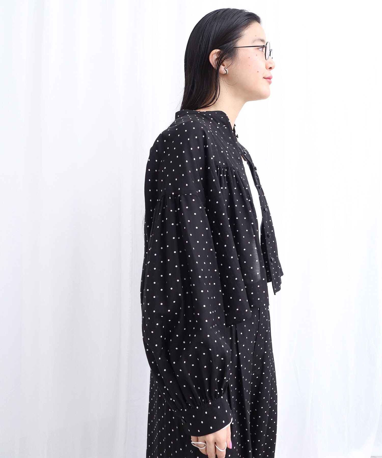 AMBIDEX Store 〇CottonCupra lawn short blouse (F クロ): l'atelier