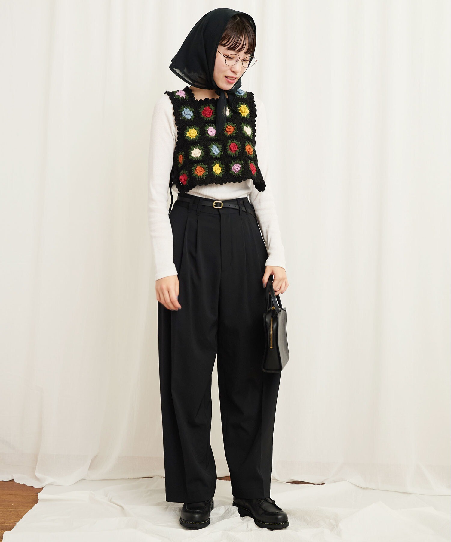 STUDS EMBELLISHED WIDE BELT(1 BLACK): FETICO: WOMENS
