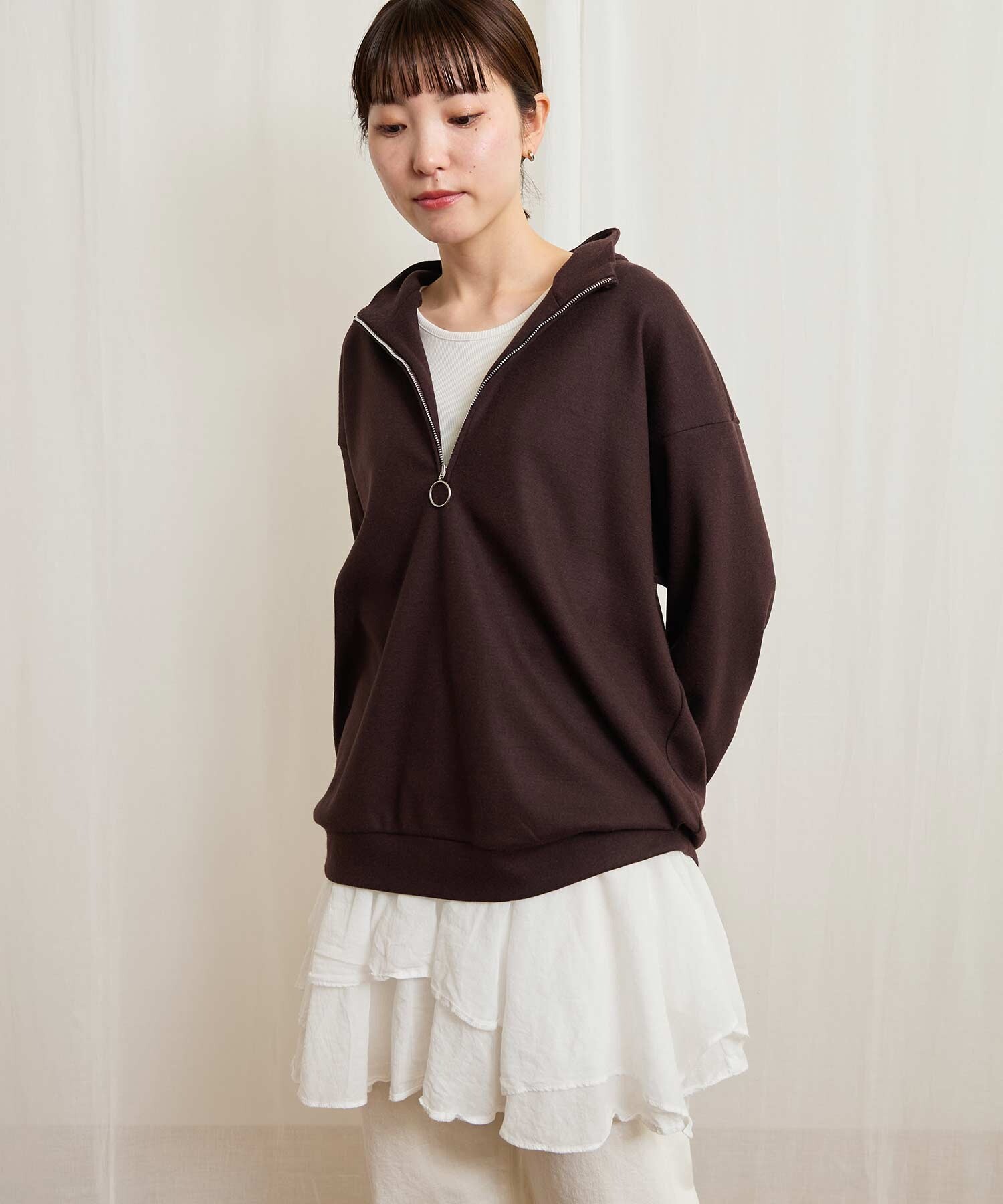 AMBIDEX Store ○HALF zip pullover (F コゲチャ): l'atelier du savon