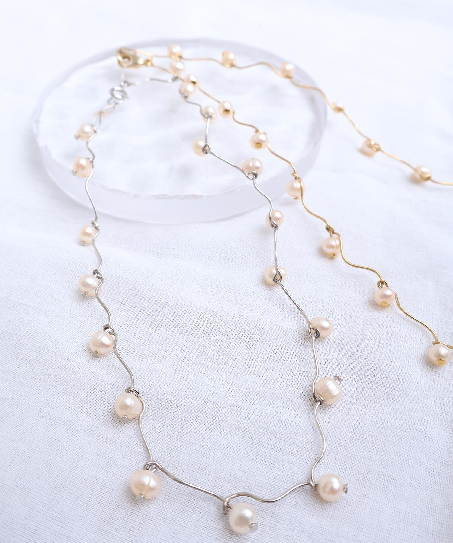 AMBIDEX Store くねくね淡水パールネックレス(F シルバー): l'atelier