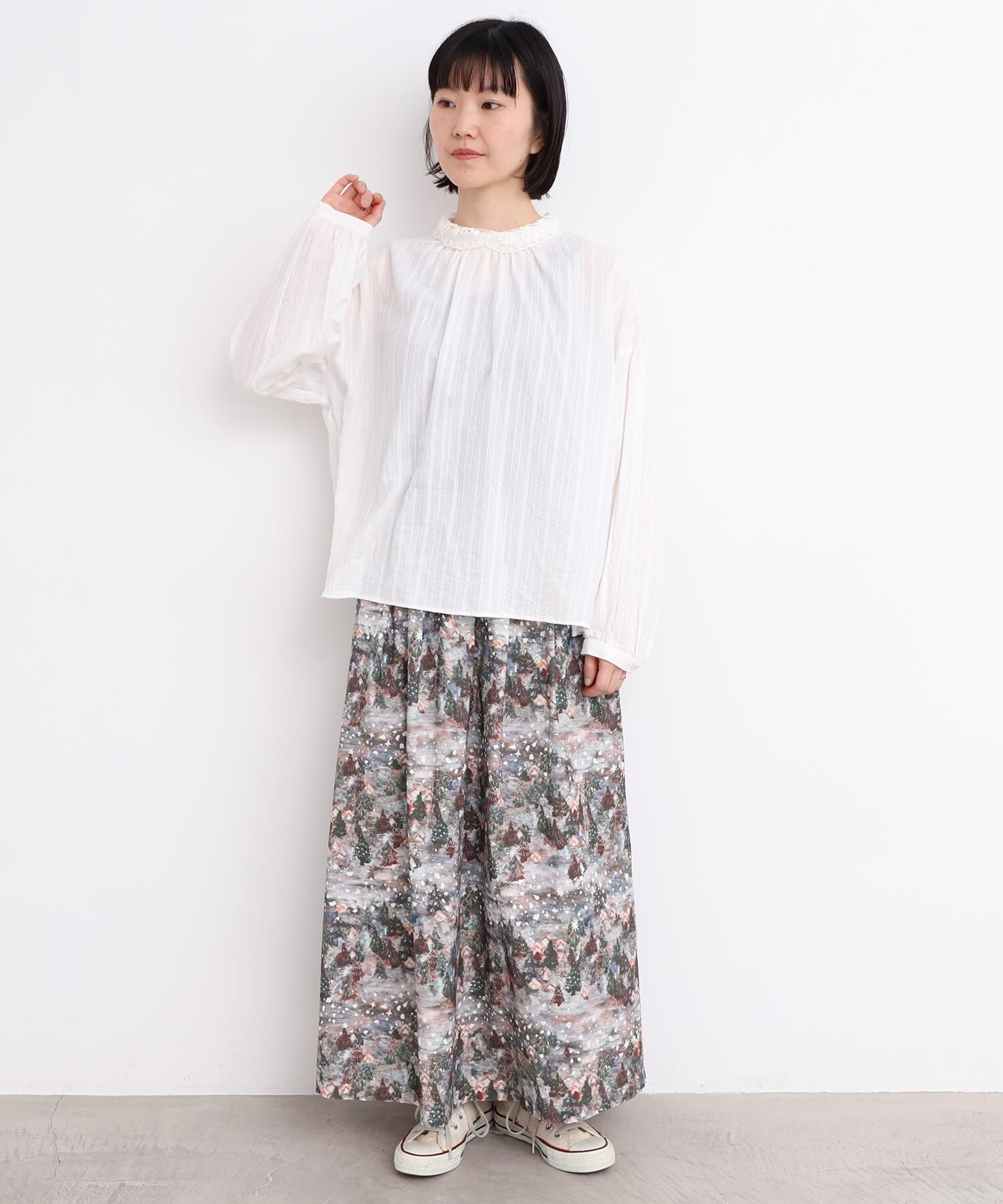 AMBIDEX Store 【予約販売】○いちごのコード刺繍 重なる襟ブラウス(F