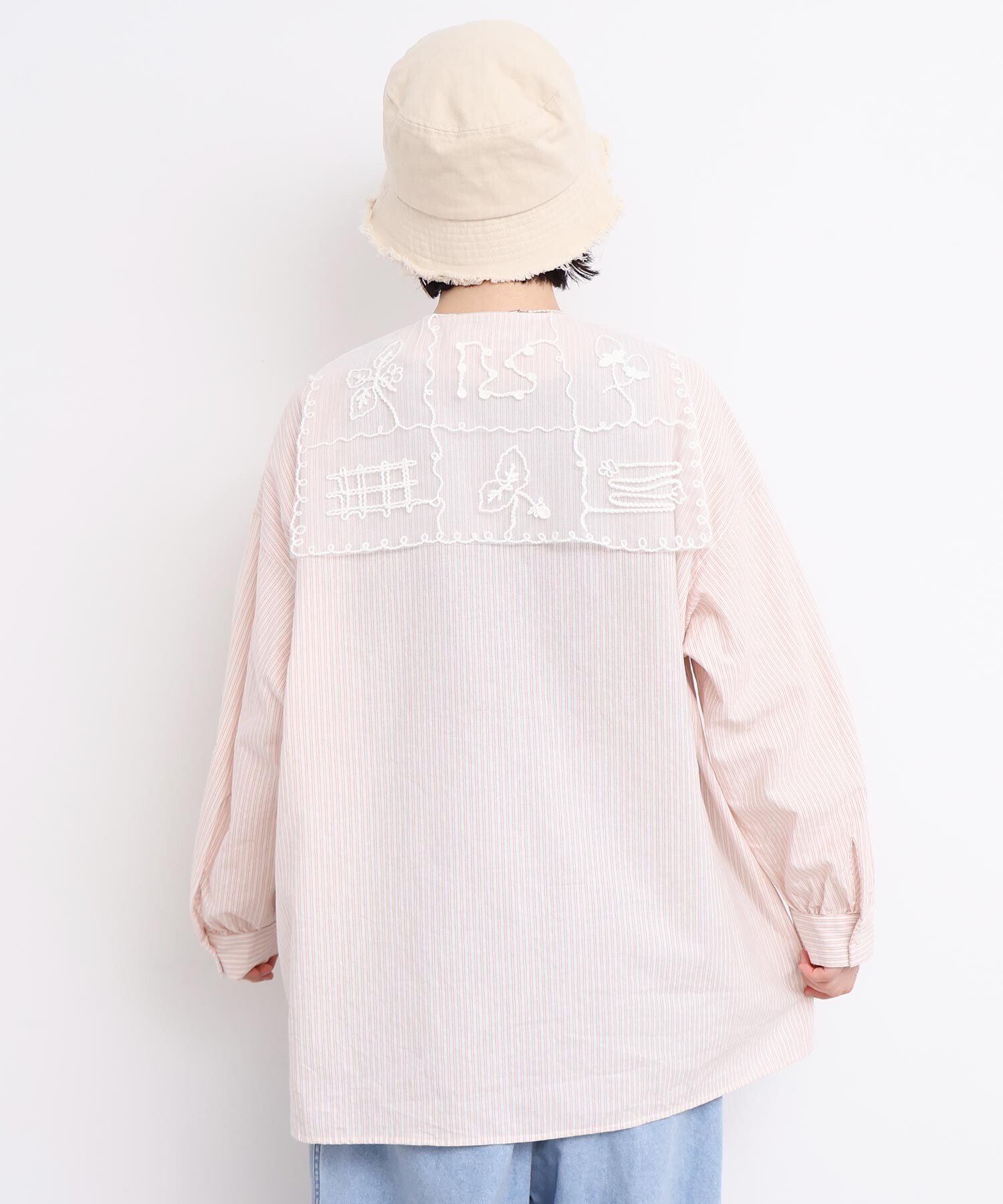 AMBIDEX Store 【予約販売】○いちごコード刺繍 しかく襟チュニック AMBIDEX Store 【予約販売】○いちごコード刺繍 しかく襟チュニック