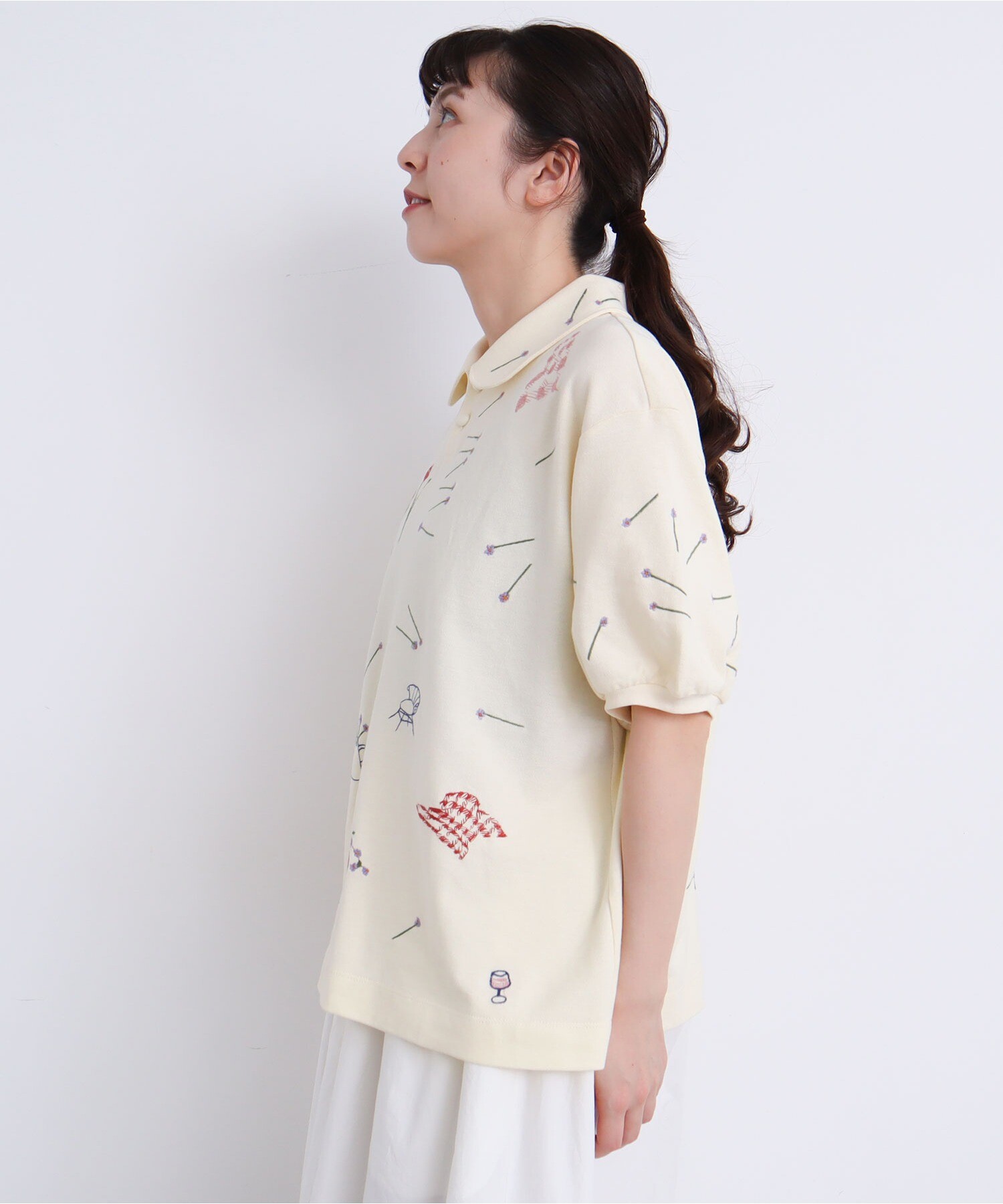 AMBIDEX Store ○C/ピクニック刺繍 ポロシャツ(F シロ): l'atelier du 